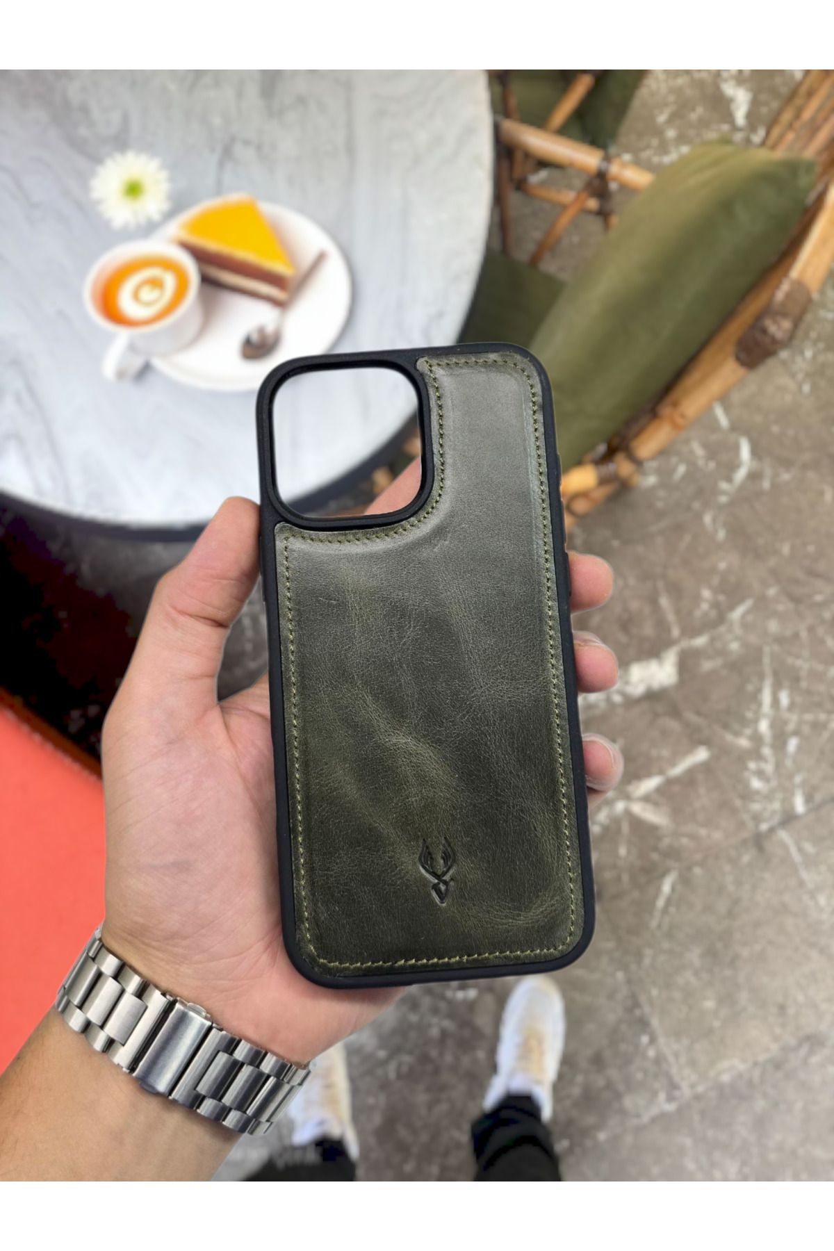 VİSSO Hakiki Deri İPHONE Telefon Kılıfı Kişiye Özel İsim Baskılı Kadın Erkek İPHONE 15 PLUS UYUMLU