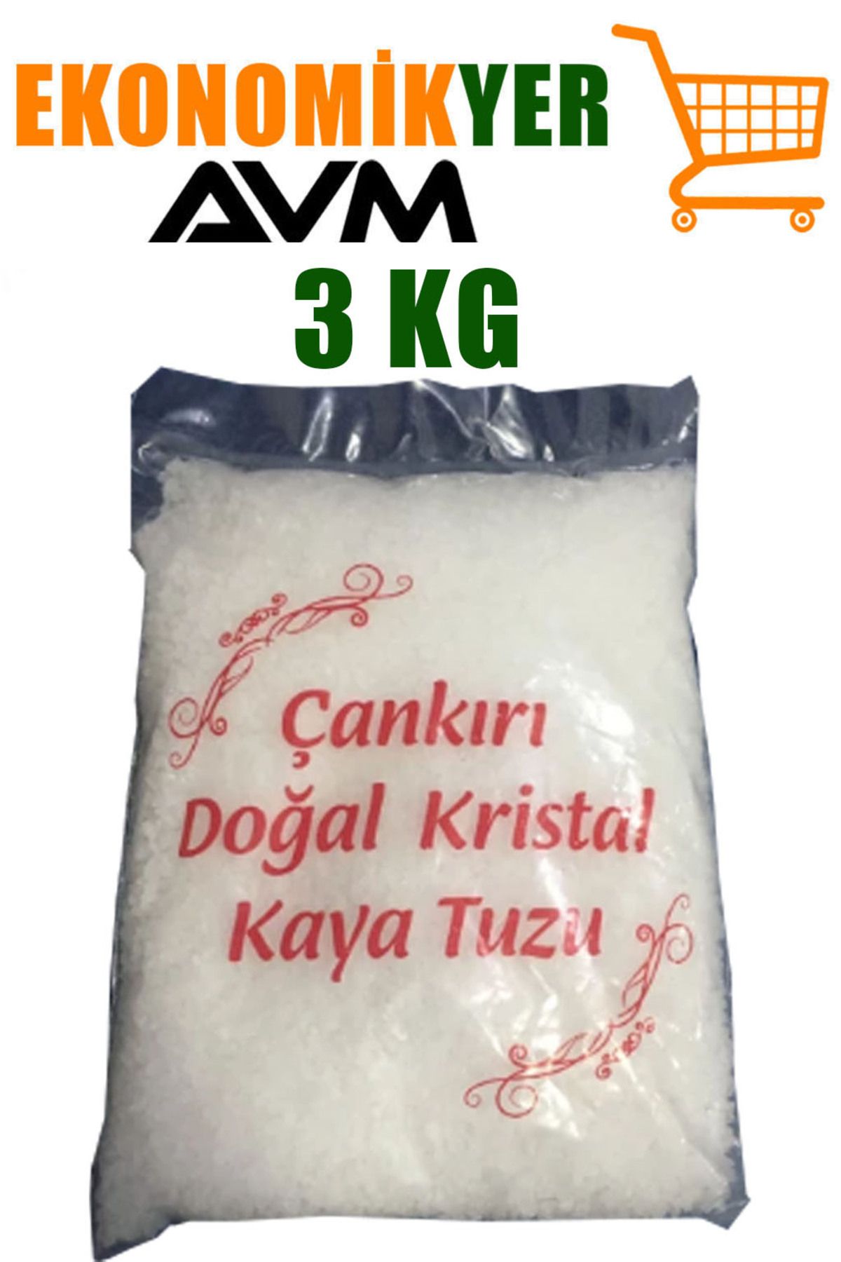 TUZ KRİSTAL KAYA TUZU ÇANKIRI TUZU 3 KG