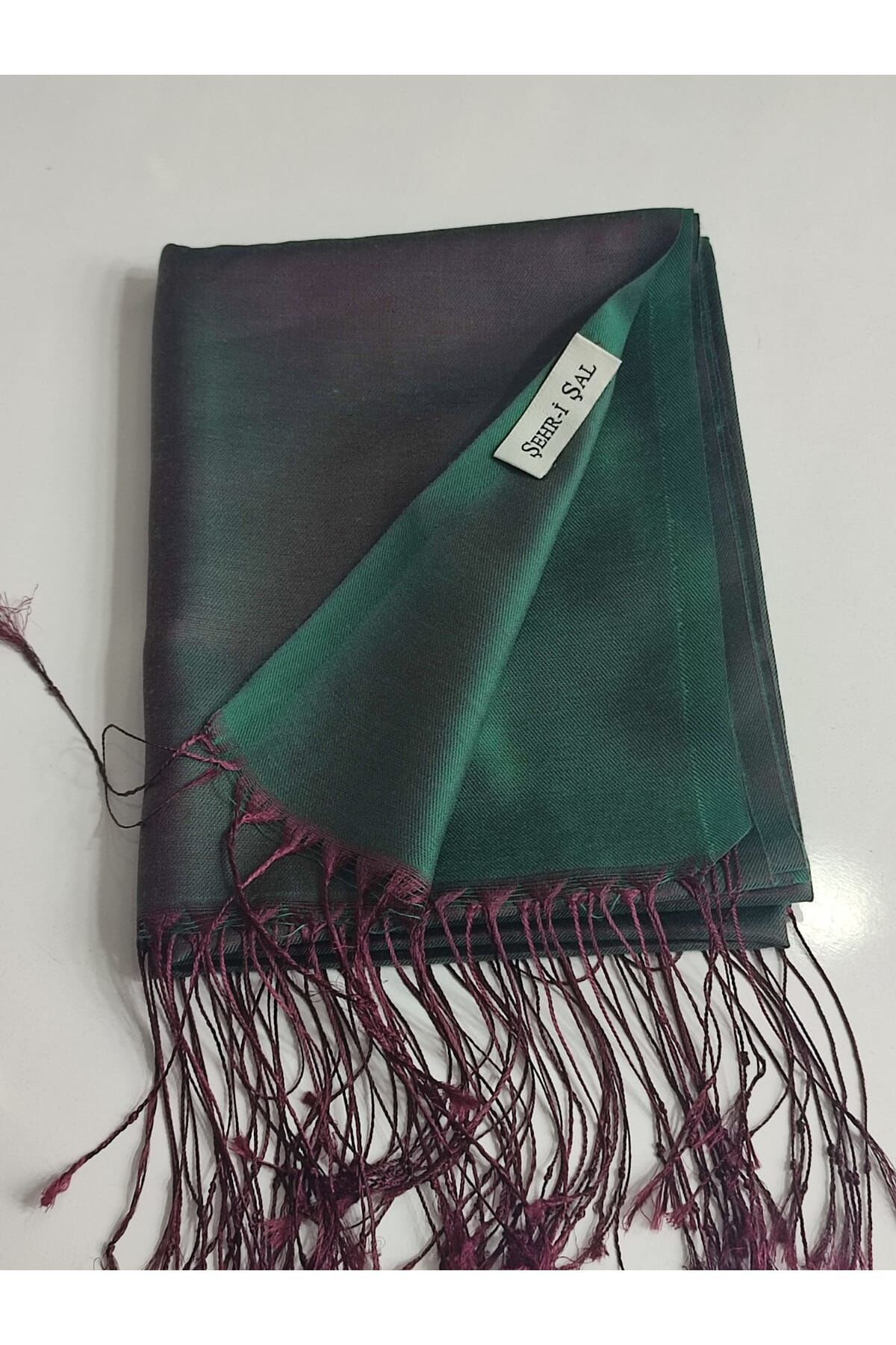şehri şal MELODİ ŞAL 3472-47 ZÜMRÜT BORDO PÜSKÜL