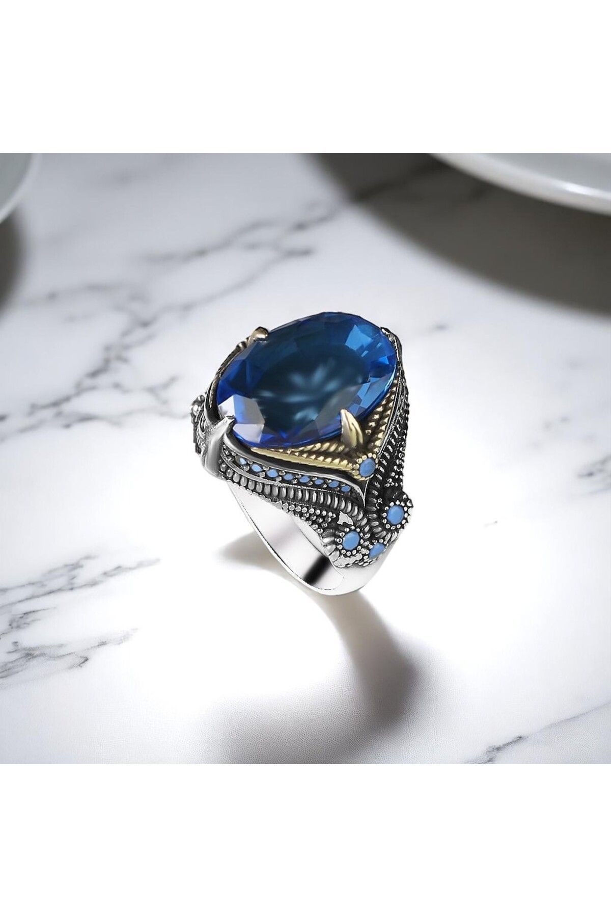 Asteria Jewelry Aquamarine Taşlı Gümüş Yüzük