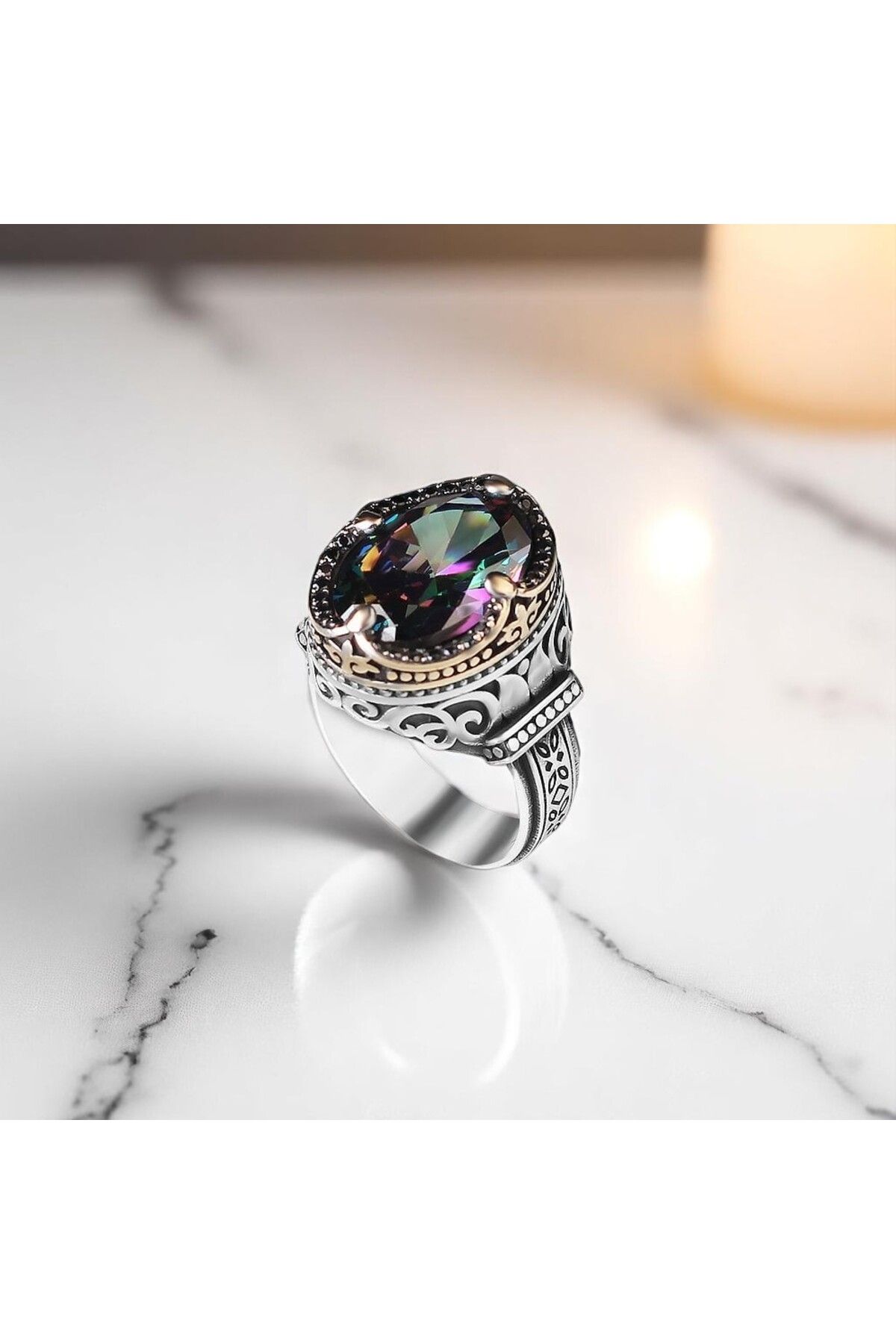 Asteria Jewelry Mistik Topaz Taşlı Gümüş Yüzük