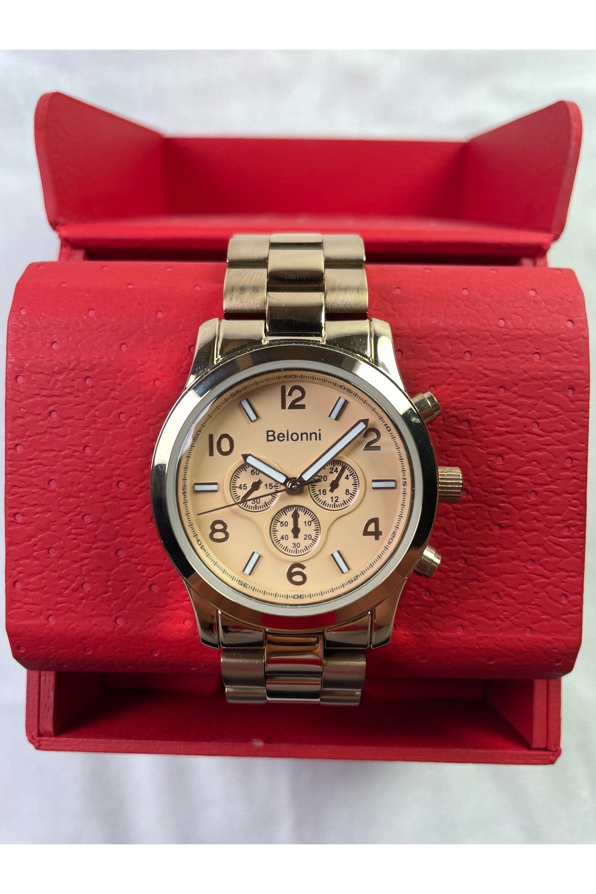 Belonni Full Rose Gold Renkli Rakamlı & Çizgili Unisex Kol Saati