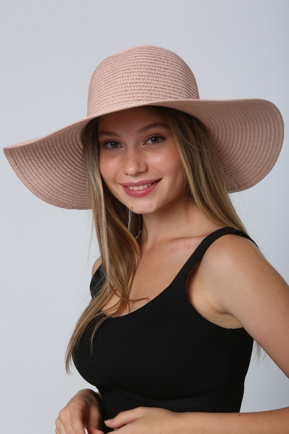EMNORA Basic Hasır Şapka Soft Pembe