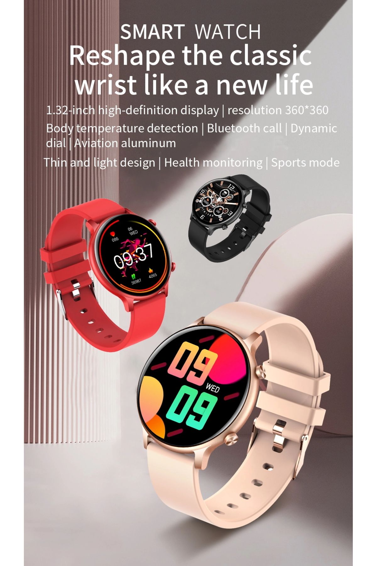 ideal STORE-Ceas SmartWatch Versa idealStore, Dimensiunea Ecran 1.32 inch, Rezistent la Apa, Bluetooth, Monitor 7