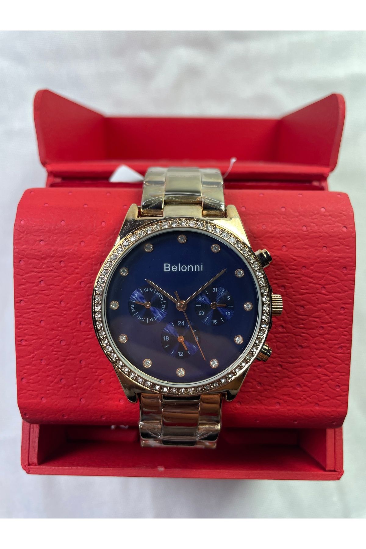 Belonni Lacivert İç & Dış Taşlı Unisex Kol Saati