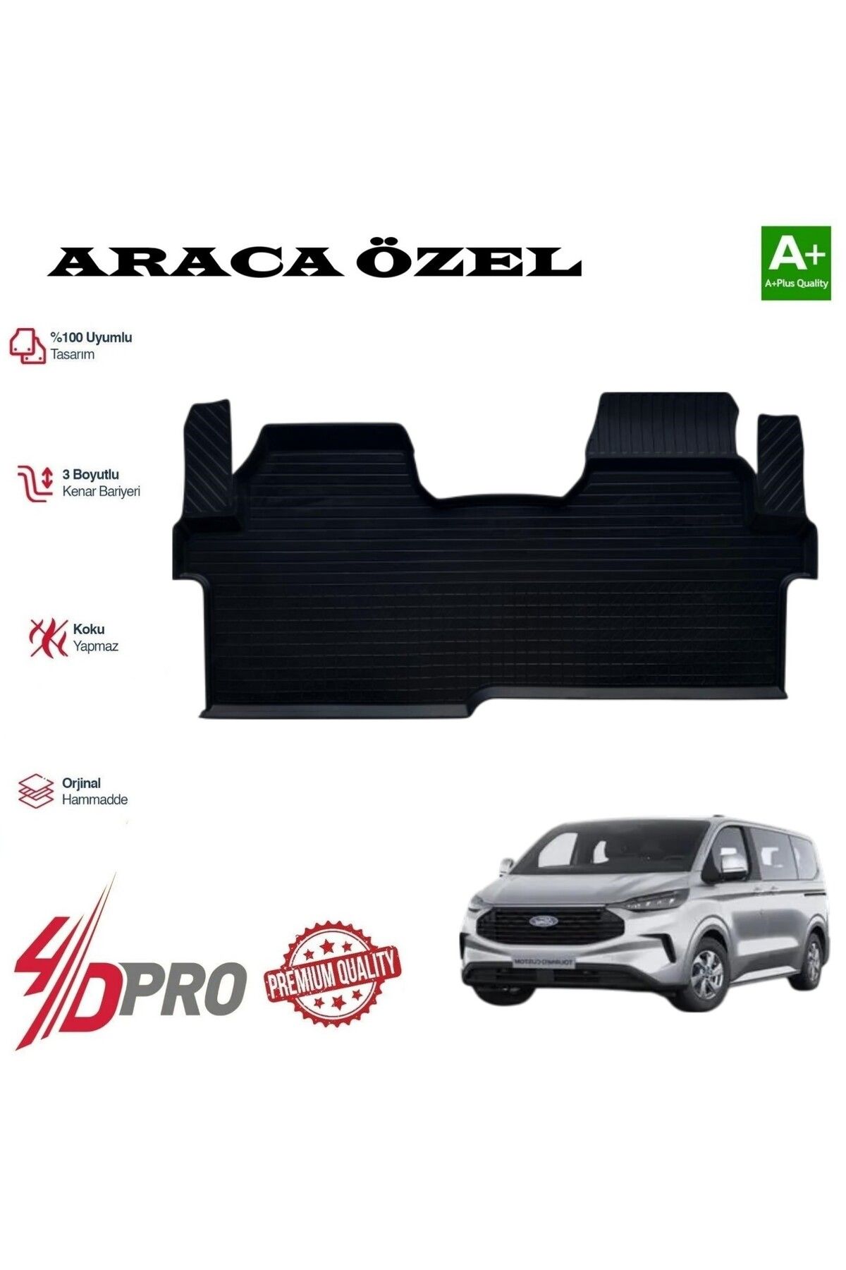 TUNAX OTO TOURNEO CUSTOM KISA ŞASE 4D HAVUZLU KAVUÇUK PASPAS 2025 2026 2027