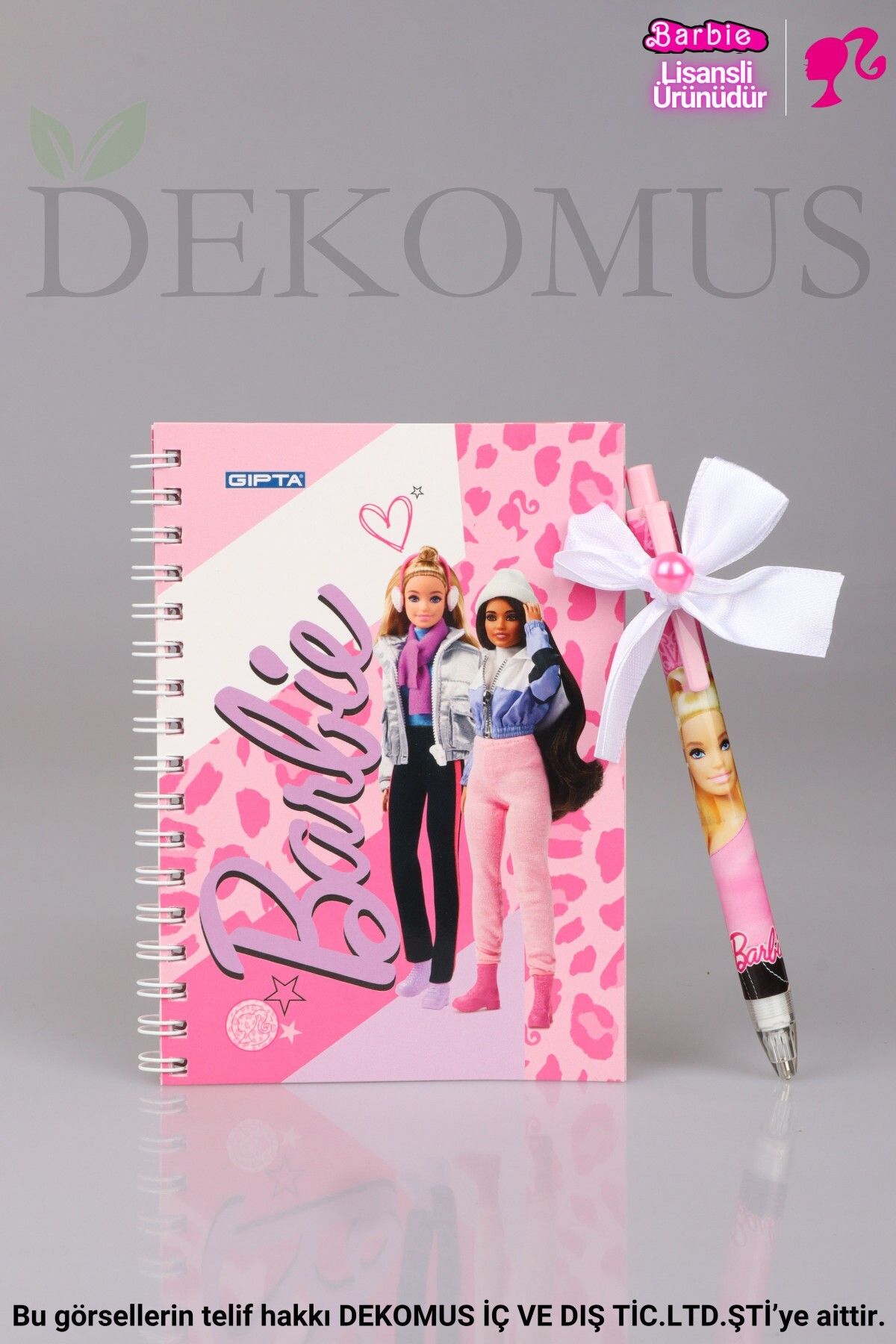 Barbie YENİ SEZON LİSANSLI BARBIE ÇİZGİLİ NOT DEFTERİ / BLOKNOT VE FİYONKLU UÇLU KALEM 0.7 MM 2'LİSİ