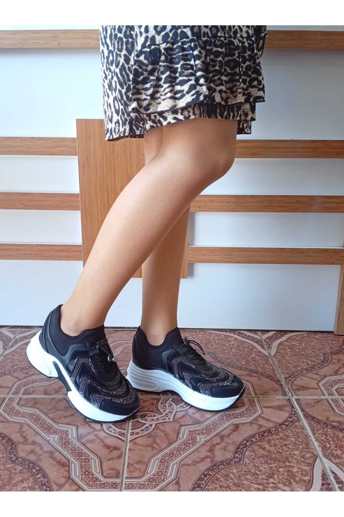 mikudesign Kadın Spor Ayakkabı Siyah Renk