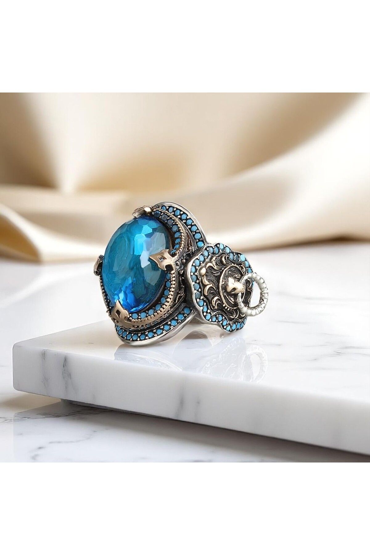 Asteria Jewelry Aquamarine Taşlı Gümüş Yüzük