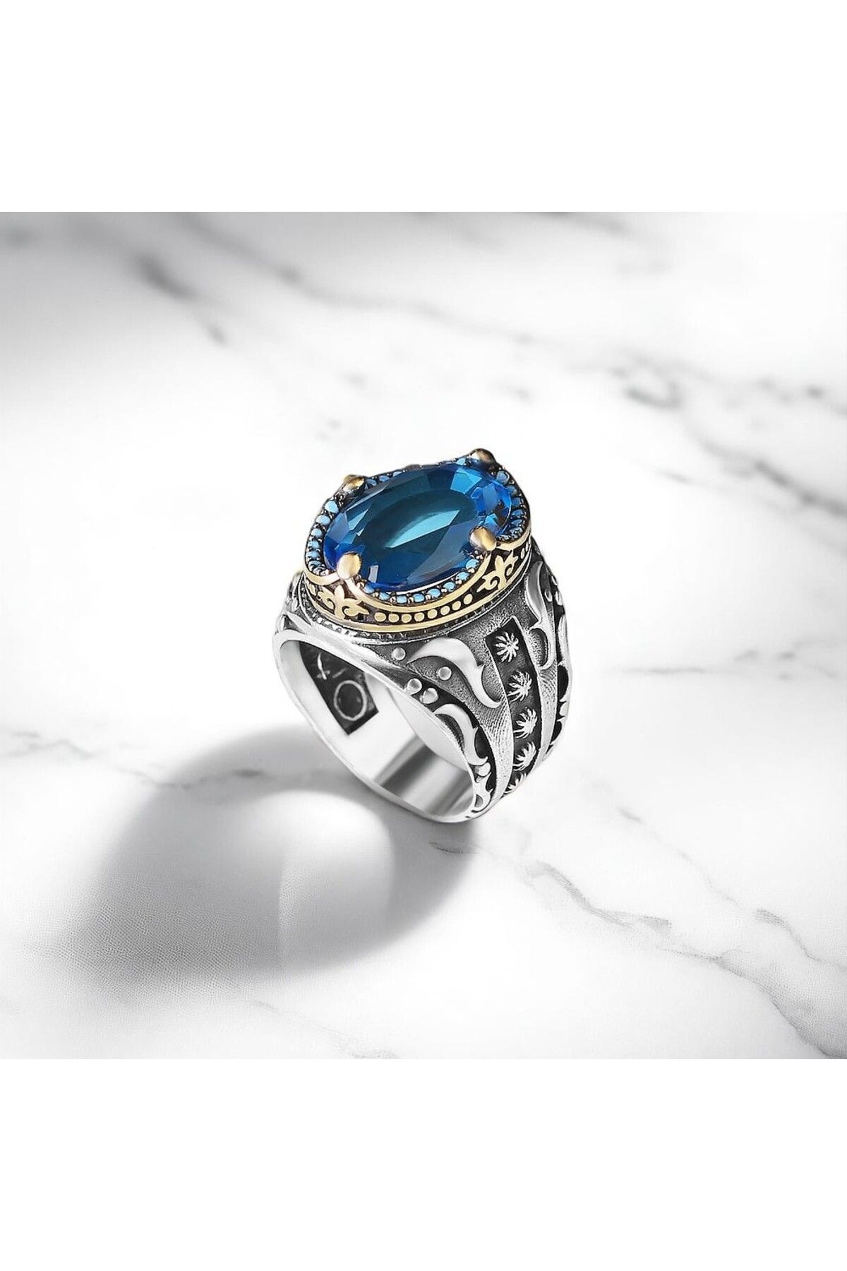 Asteria Jewelry Aquamarine Taşlı Gümüş Yüzük