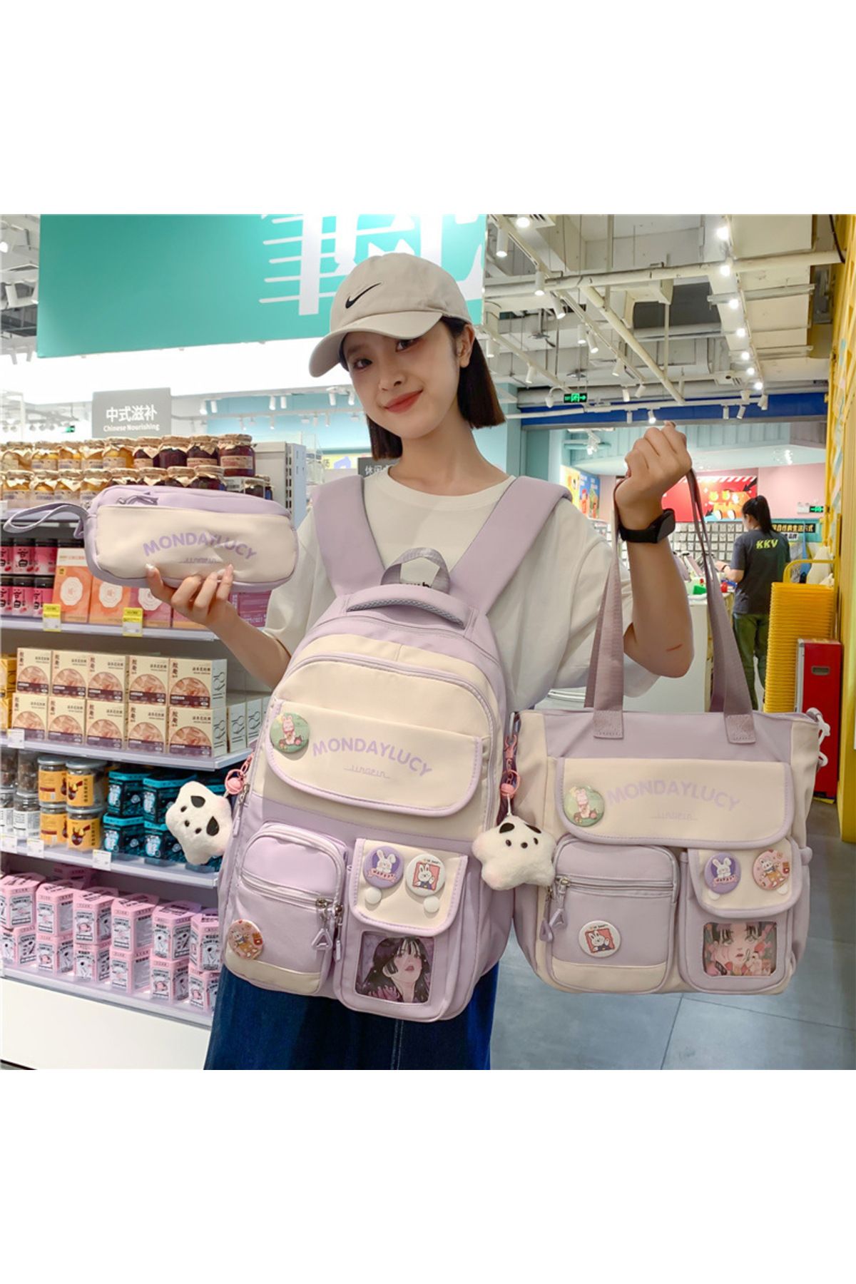 EBT Unisex Büyük Kapasiteli Okul Çantası Seti