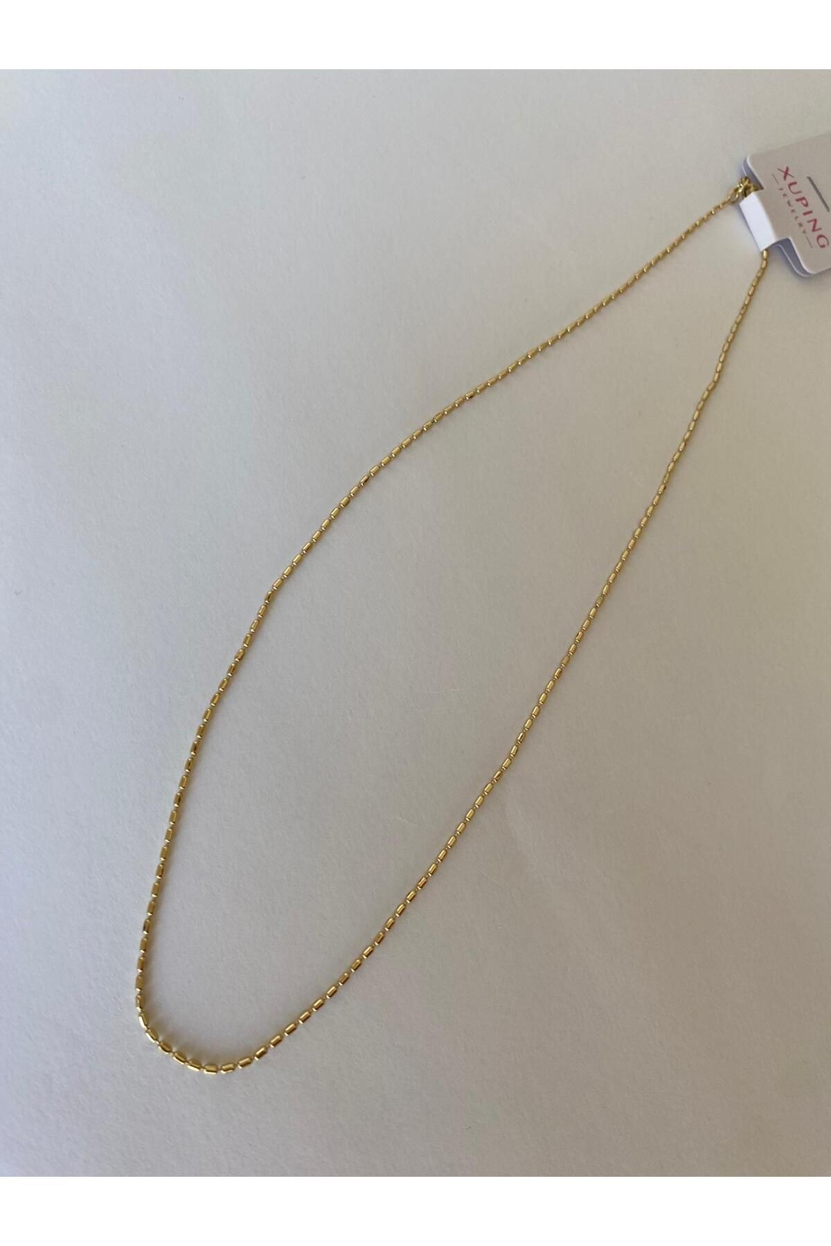 marsel aksesuar Xuping İnce Zincir Tırnak Model Gold Kolye