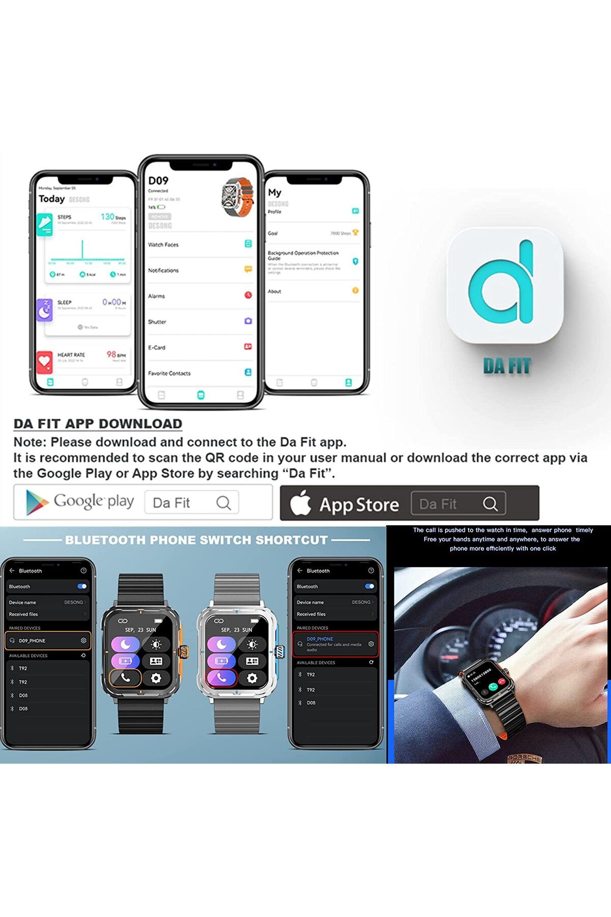 ideal STORE-StrongCollection IdealStore Smartwatch Watch, 1.83 inch Touch Screen, Message and Network Notifications Soc 3