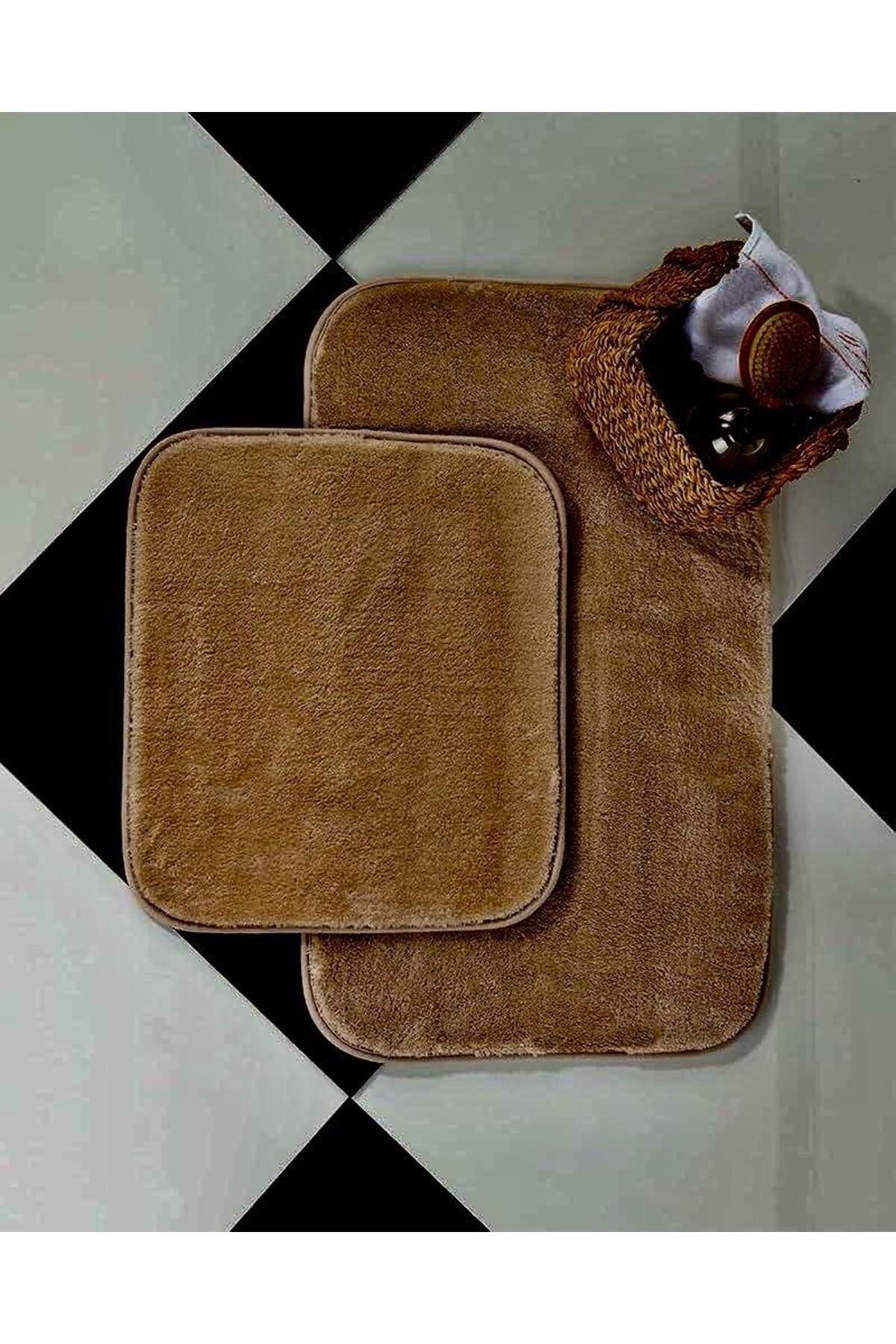DECORA CASA HOME COLLECTİON Banyo Paspas Takımı 2 Li ( 60X100) Ve (50X60) Yıkanabilir Kaymaz Taban Klozet Takımı