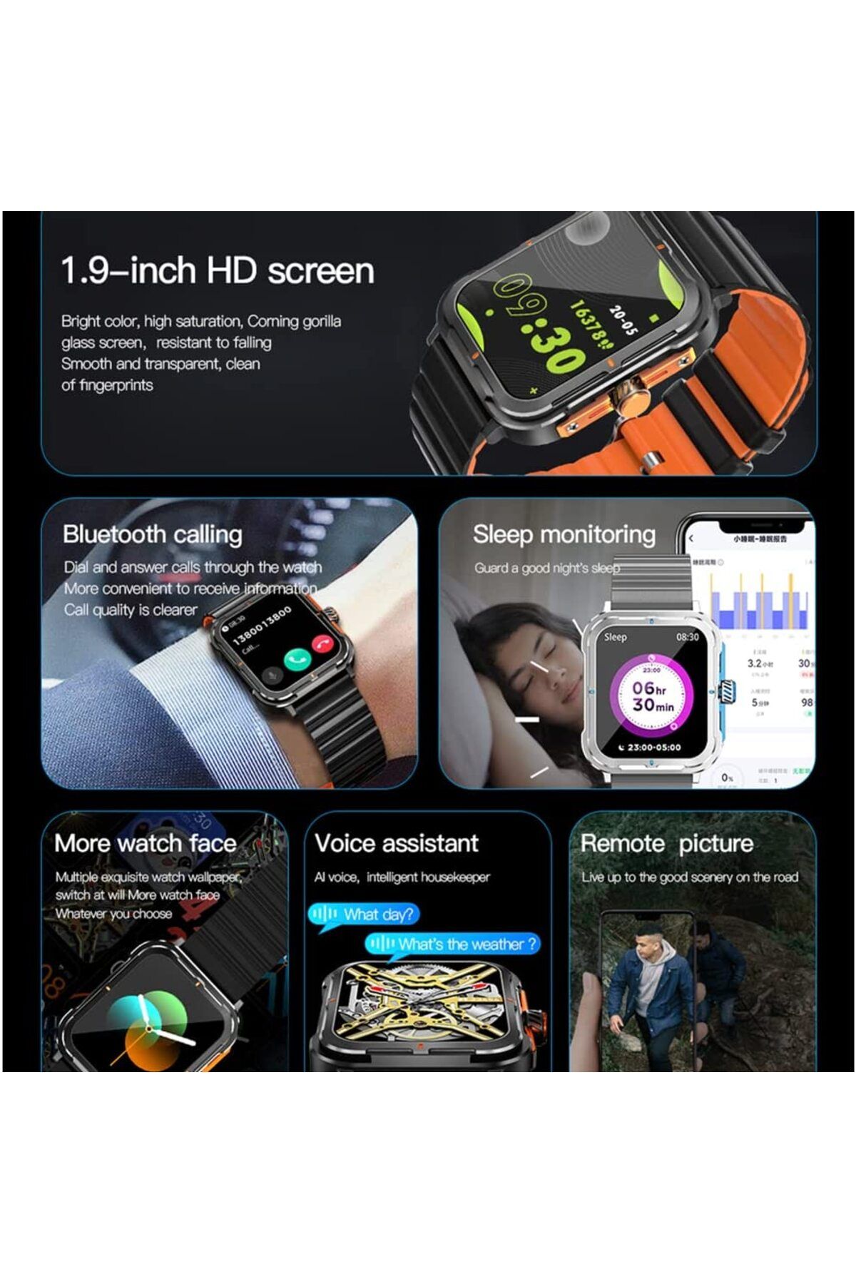 ideal STORE-StrongCollection IdealStore Smartwatch Watch, 1.83 inch Touch Screen, Message and Network Notifications Soc 4