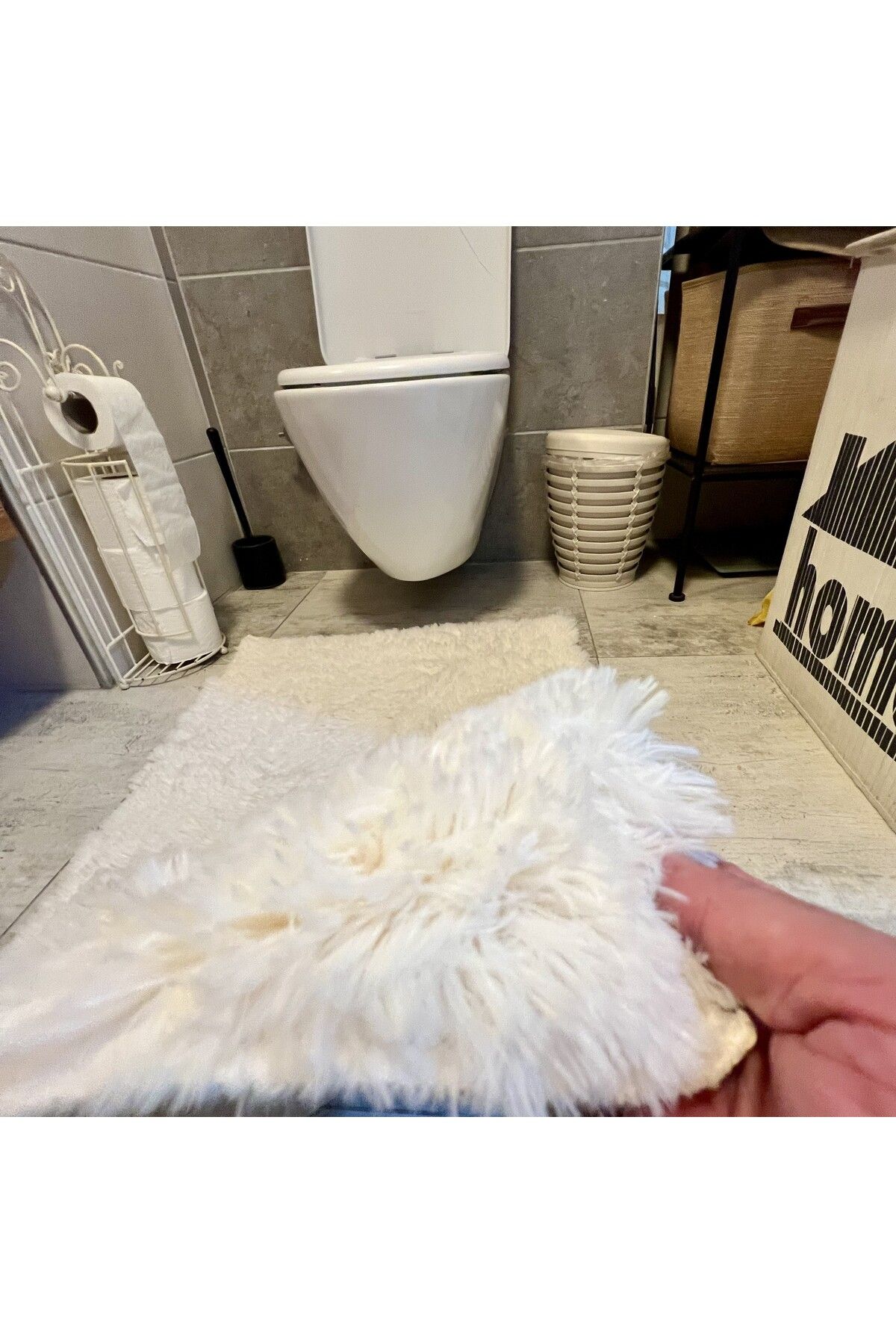 BELLAFİORE Shagi Banyo Paspası ( 60x100 ) Deri Taban ( 35mm hav yüksekliği )