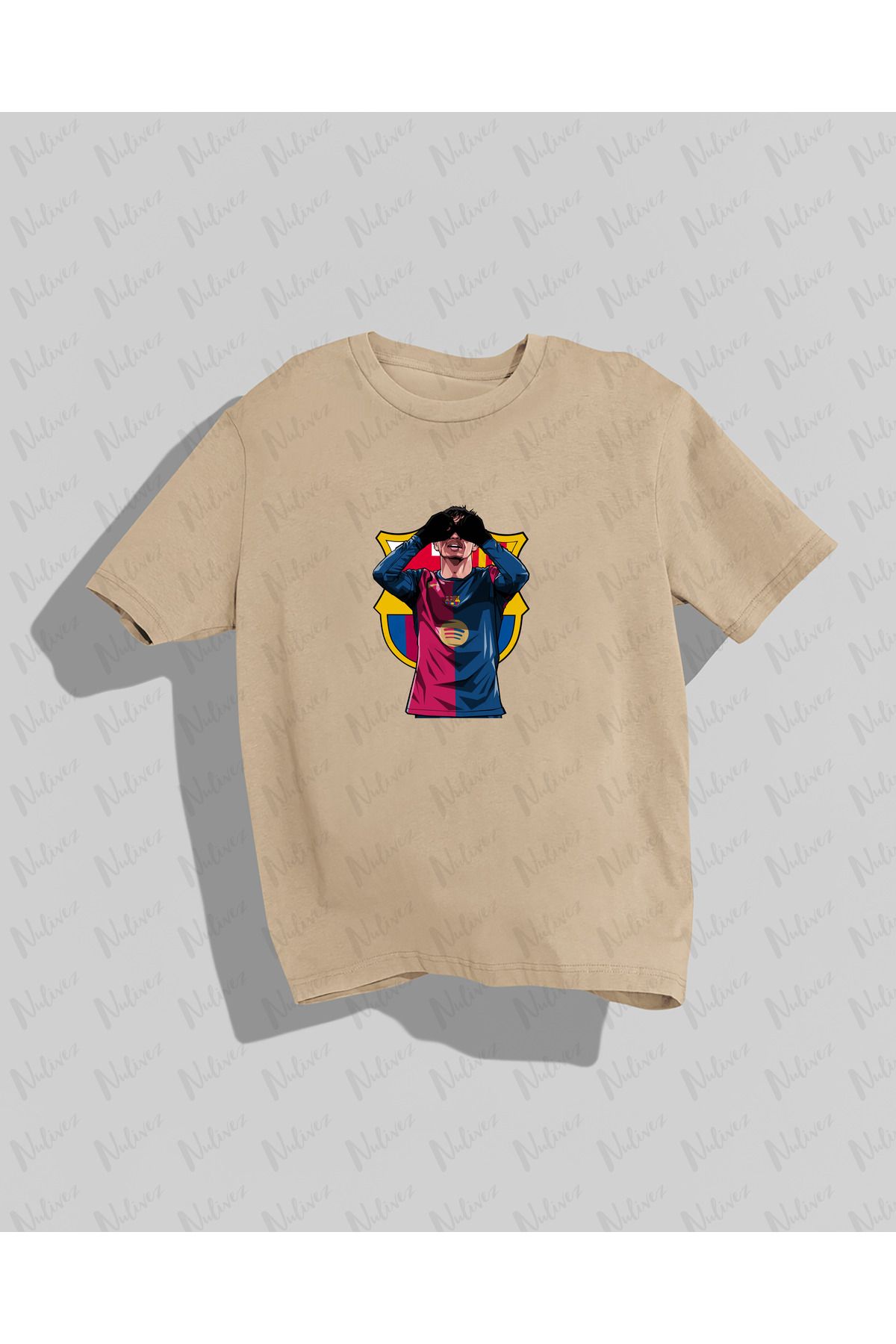 Nulivez Barcelona Tasarımı Baskılı Yüksek Kalite Kompakt Unisex Oversize T-Shirt
