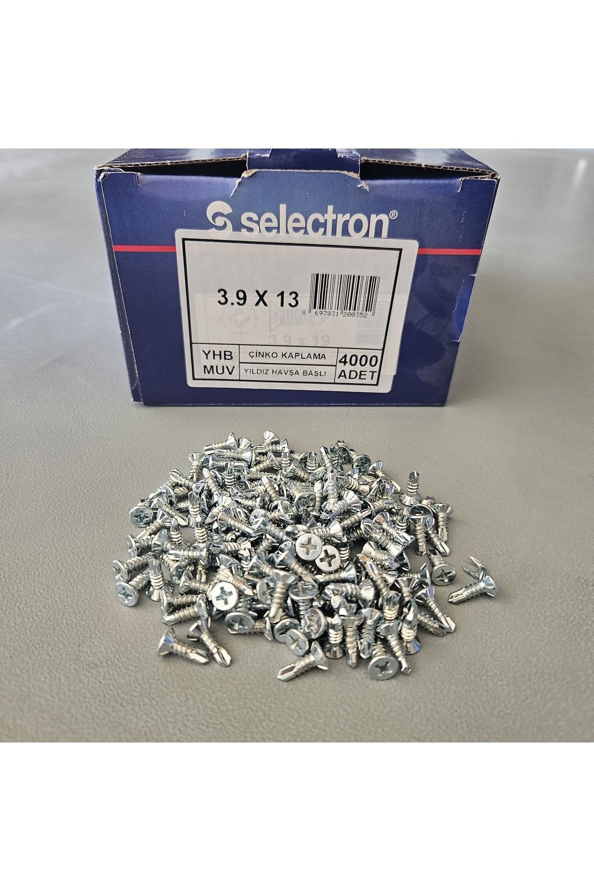 Selectron 3.9X13 Yıldız Havşa Başlı Matkap Uçlu Vida 4000 Adet