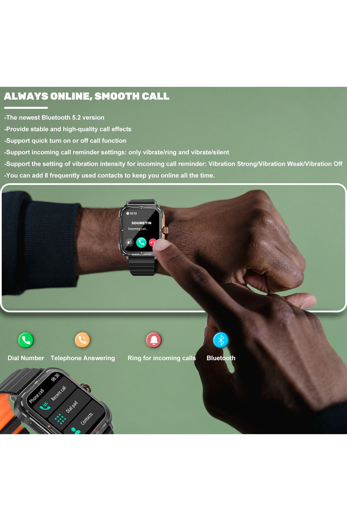 ideal STORE-StrongCollection IdealStore Smartwatch Watch, 1.83 inch Touch Screen, Message and Network Notifications Soc 9
