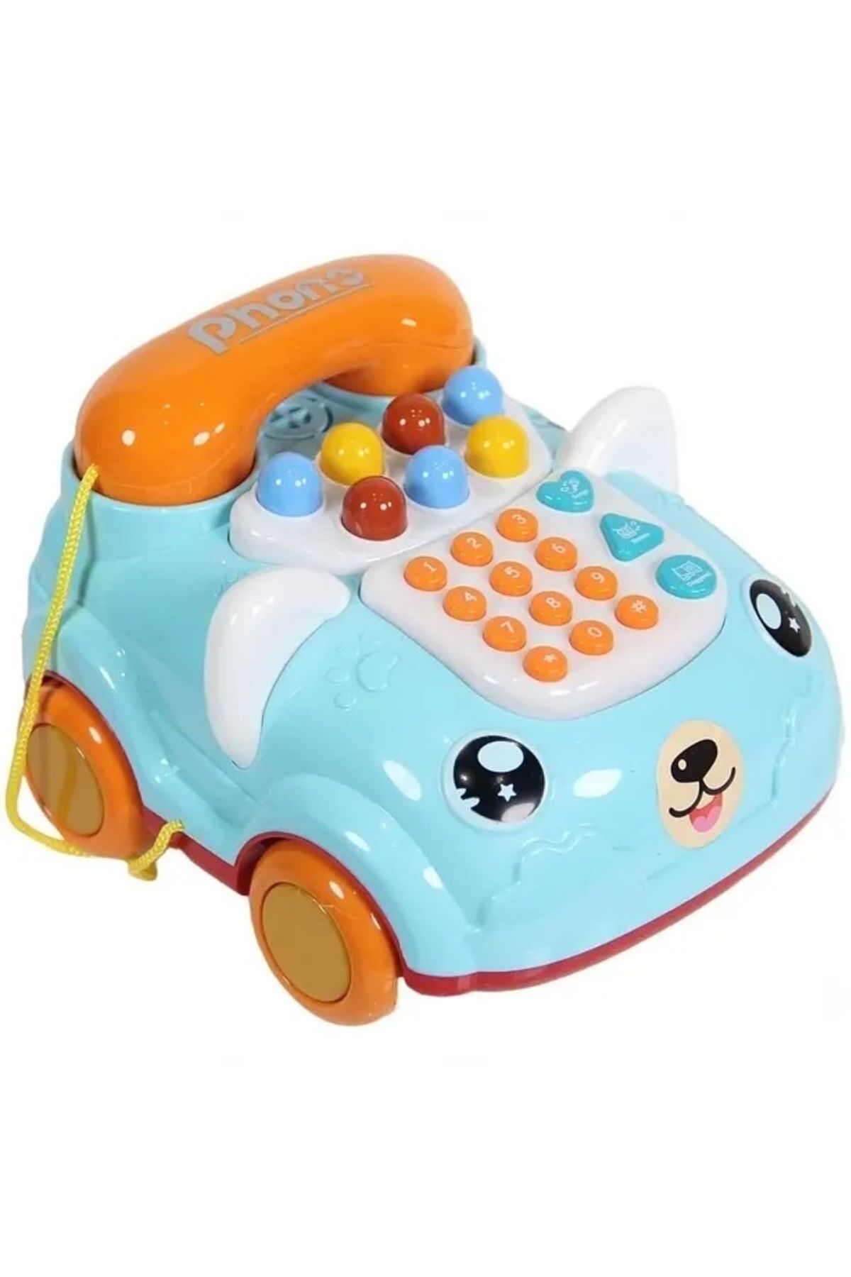 BYCEGU 00052 PEMBE RENK NOSTALJİK MODEL OYUNCAK SESLİ VE IŞIKLI ARABALI MODEL OYUNCAK TELEFON