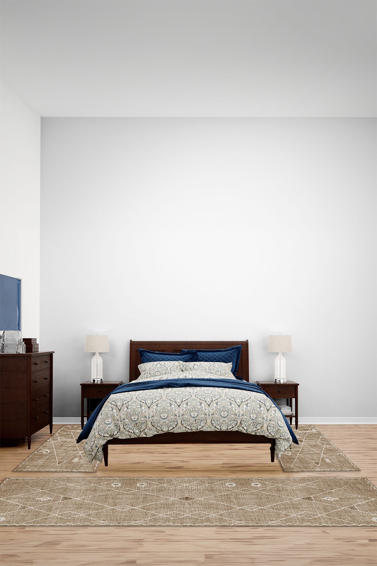 Viyana Home Kaymaz Klasik Sade İskandinav Model Yıkanabilir Üçlü Yatak Odası Halısı, YO-İSKANDİNAV-77-KAHVE,