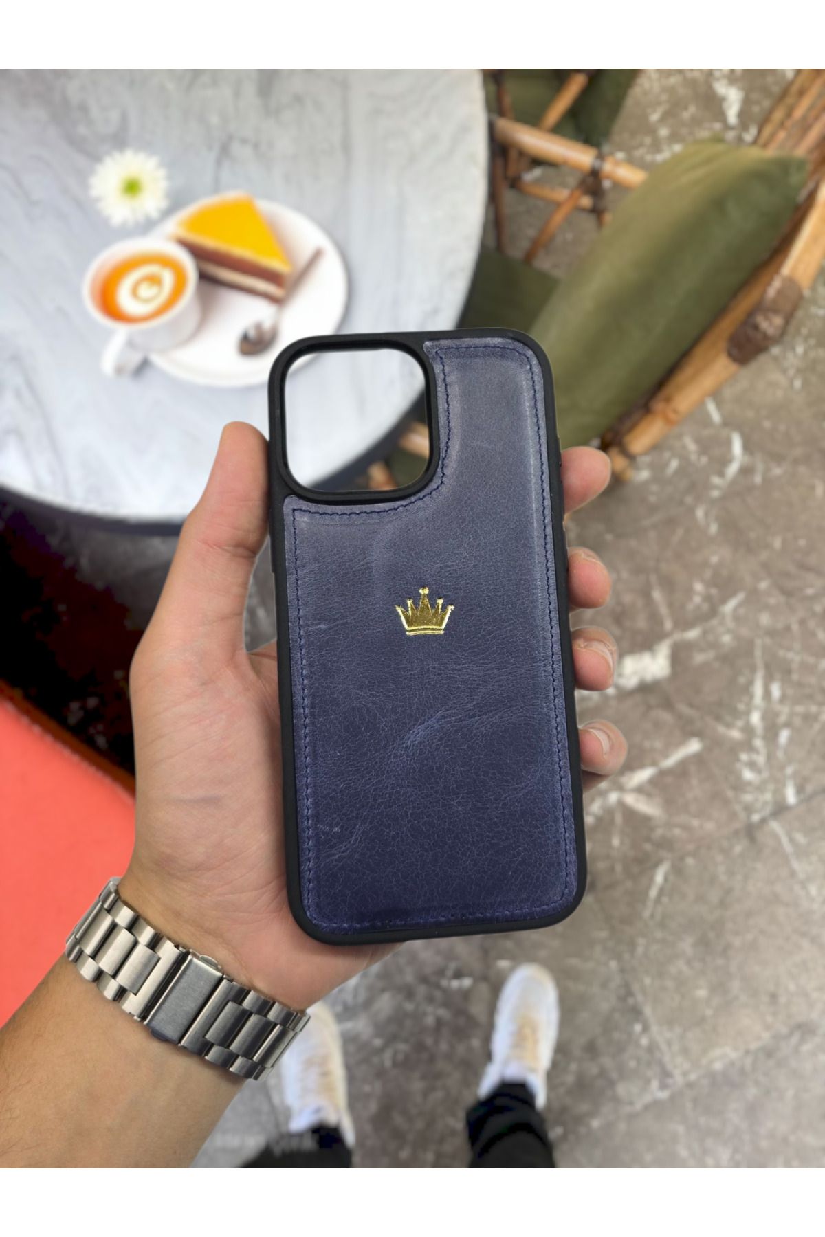 VİSSO Hakiki GERÇEK Deri İPHONE Telefon Kılıfı Kişiye Özel İsim Baskılı İPHONE 15 PRO Uyumlu