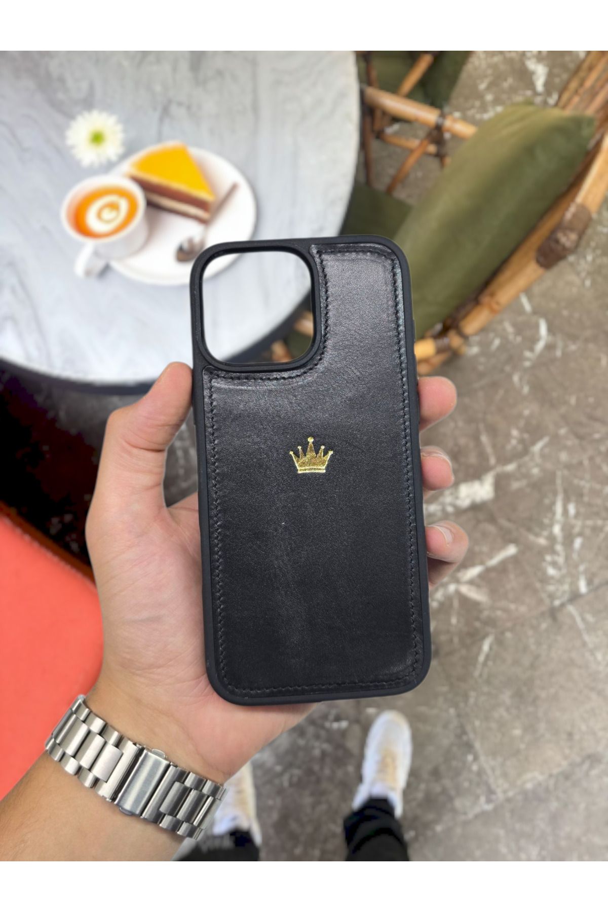 VİSSO Hakiki GERÇEK Deri İPHONE Telefon Kılıfı Kişiye Özel İsim Baskılı İPHONE 15 PRO Uyumlu