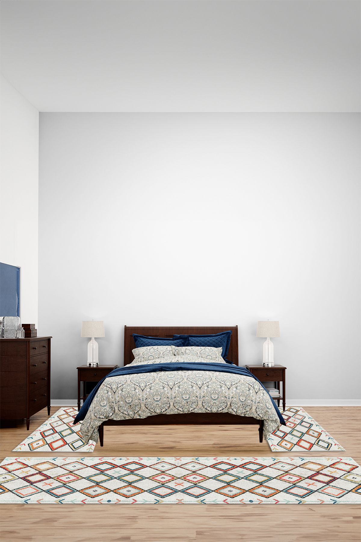 Viyana Home Kaymaz Modern Hasır İskandinav Model Yıkanabilir Üçlü Yatak Odası Halısı, YO-İSKANDİNAV-67-RENKLİ,
