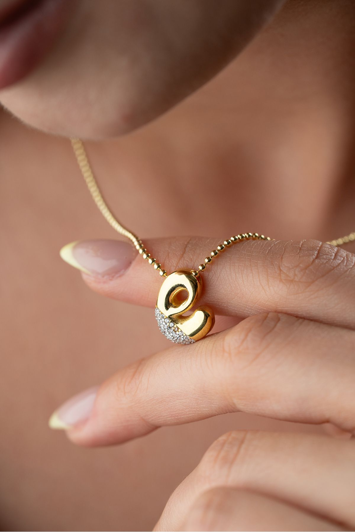 Silvano Jewelry 925 Ayar Gümüş Taşlı Harf Kolye