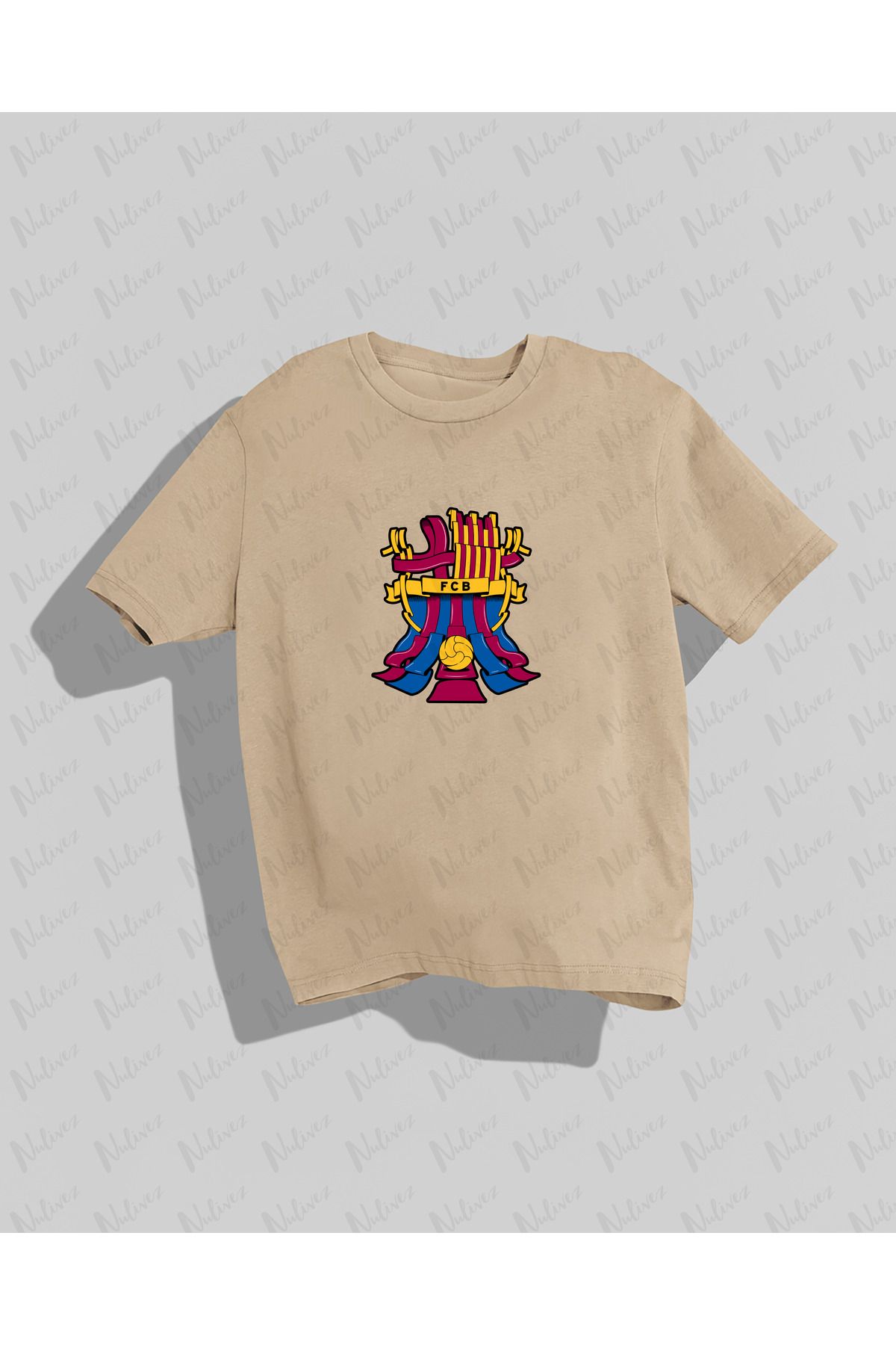 Nulivez Barcelona Tasarımı Baskılı Yüksek Kalite Kompakt Unisex Oversize T-Shirt