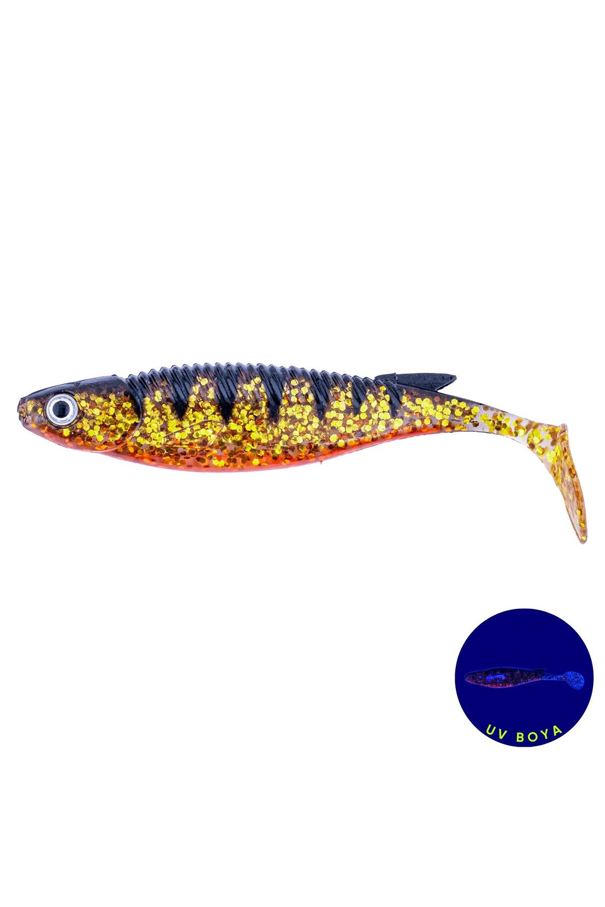 Fishack Silikon Balık - 10g 100mm - Fishack PredatorX - UV Boyalı - Lava