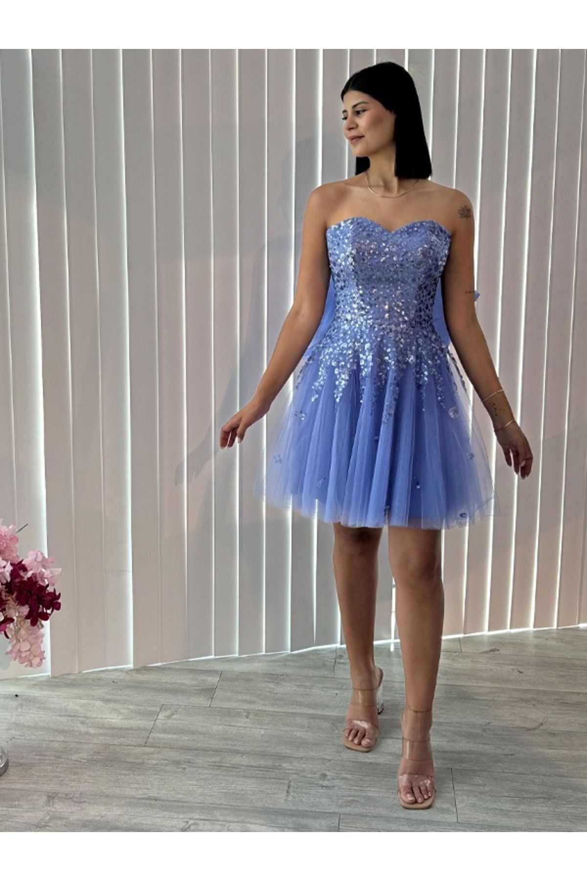 Always Dress Fiyonk detaylı kısa elbise