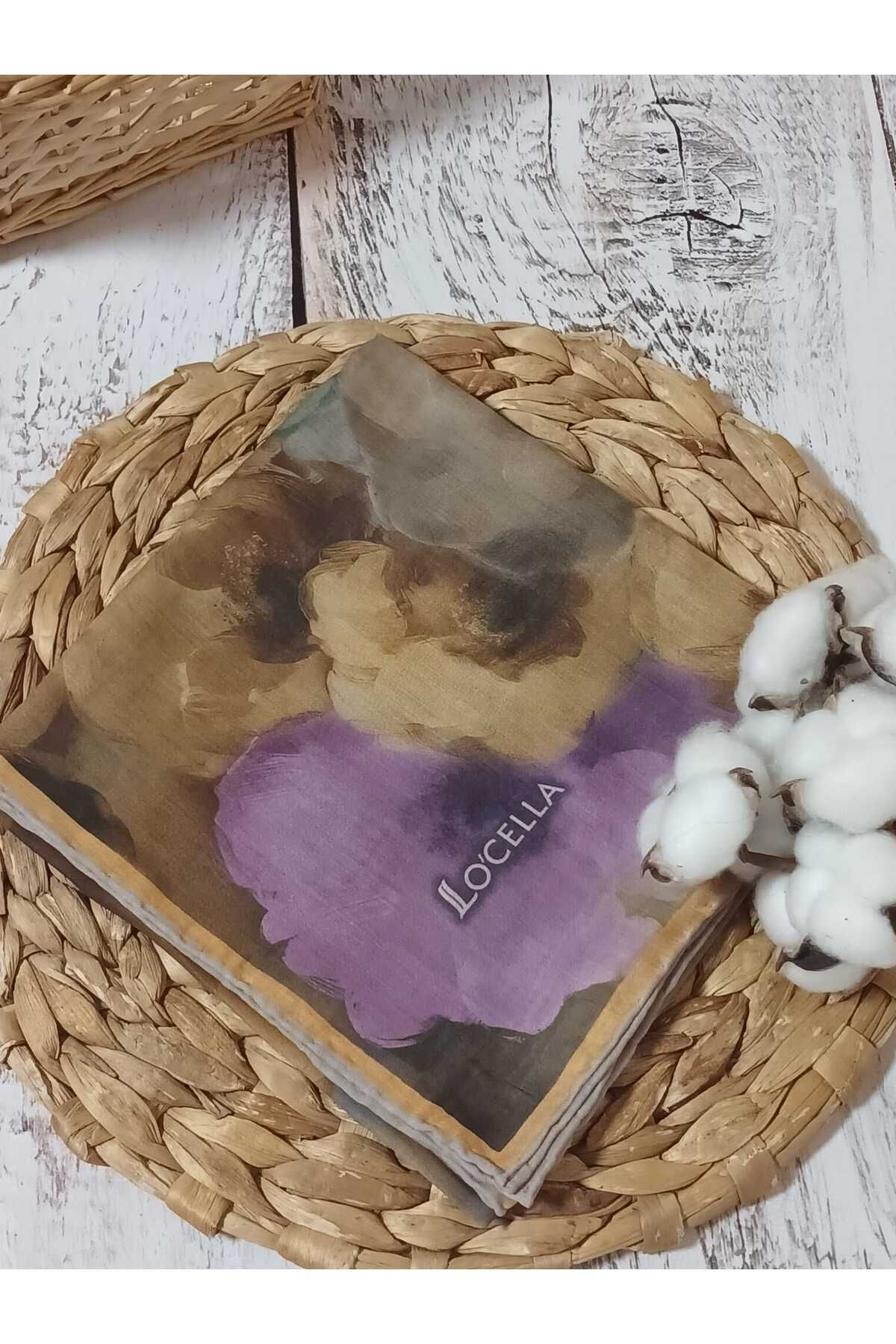 Aydmr Aksesuar Locella Büyük Çiçek Desenli Pamuk Vual Eşarp