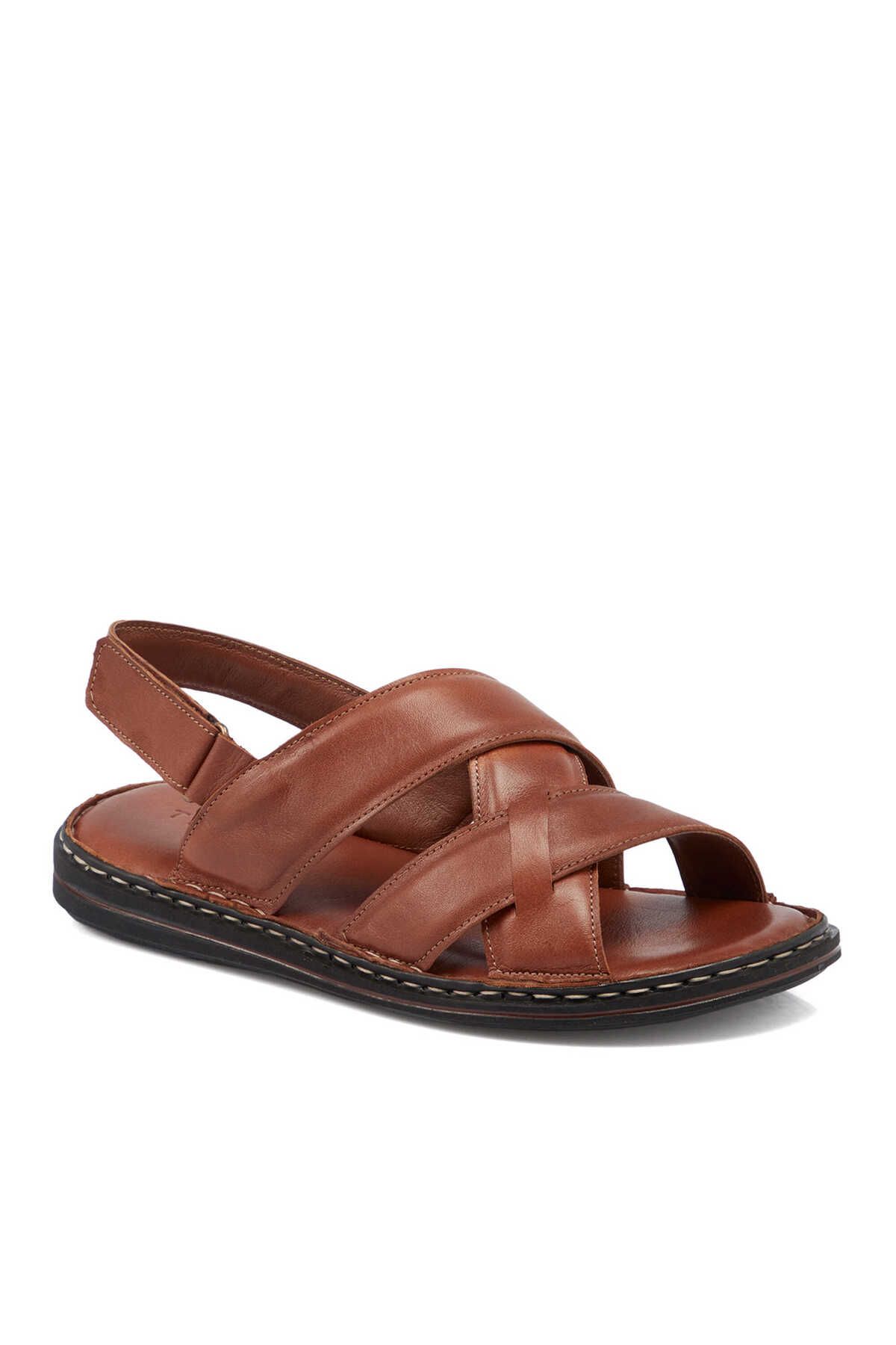 Tergan Taba Hakiki Deri Erkek Sandalet - E25Y1SN57149-A29