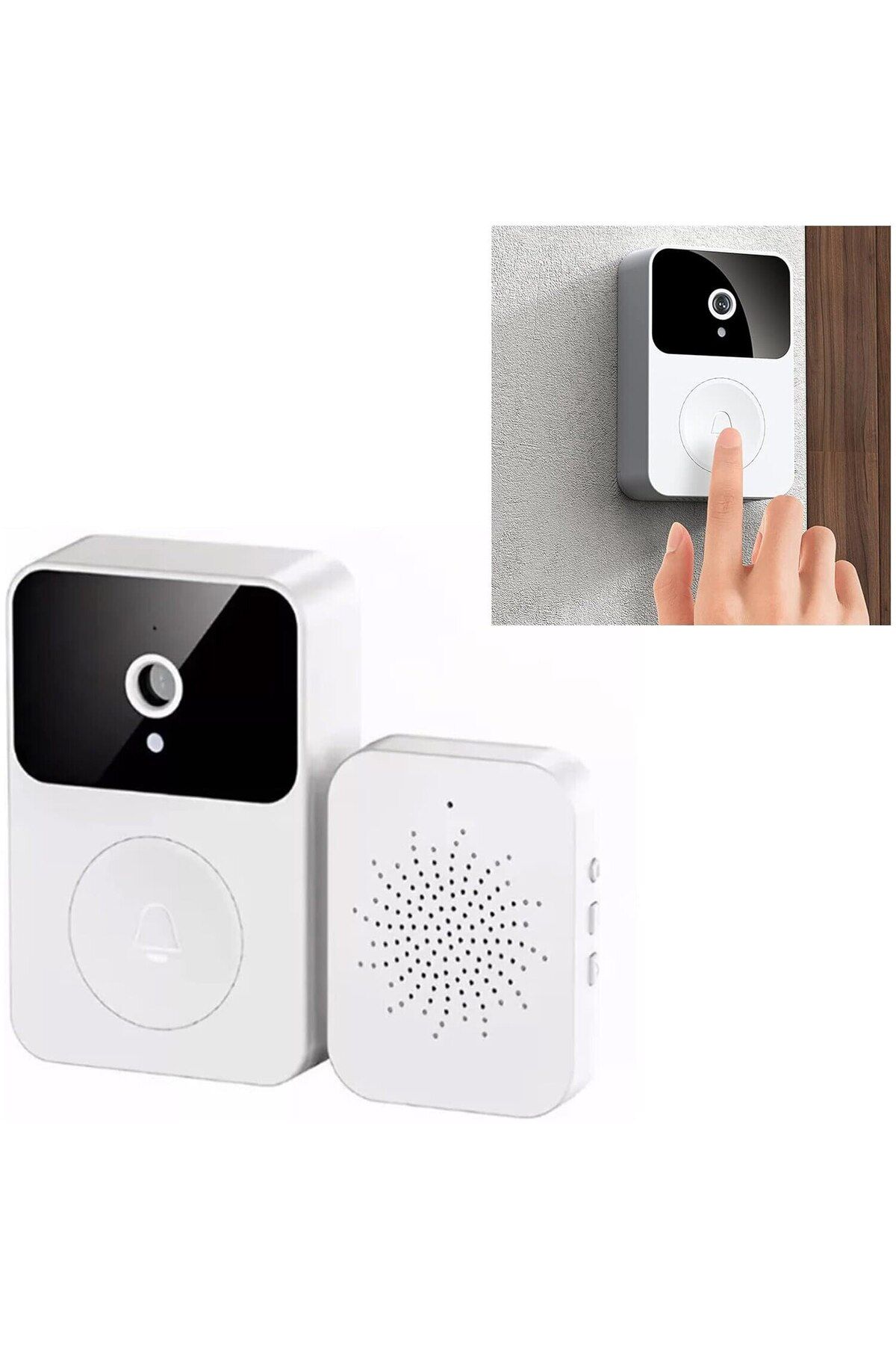 ideal STORE-idealSTORE Doorbell with Wifi Camera and Intercom, Waterproof, Wireless, Infrared Night Vision, 3