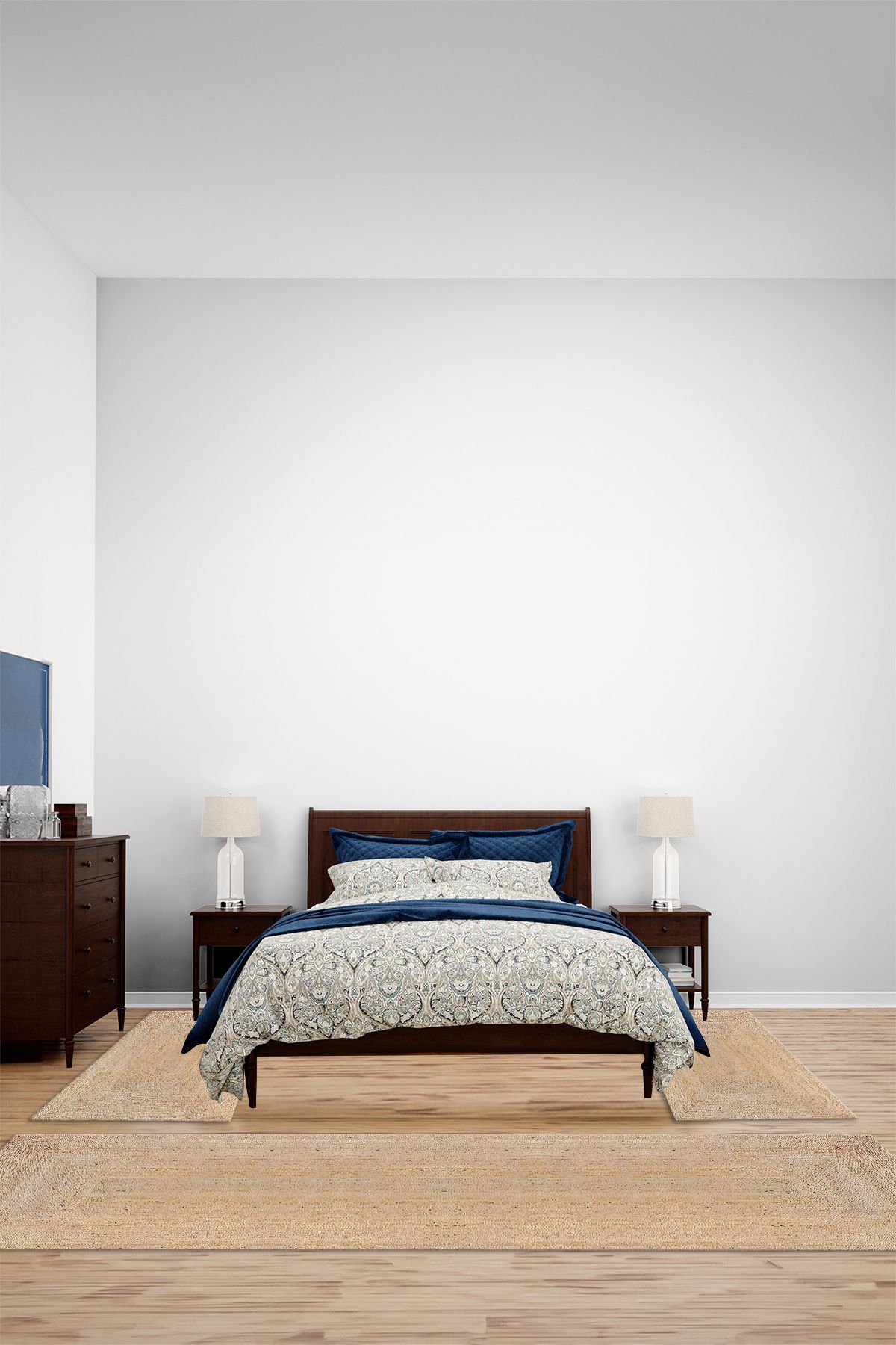 Viyana Home Dijital Kaymaz Taban Jüt Sade Modern Yıkanabilir Yatak Odası Takım Halısı, YO-JÜT-54-KREM,