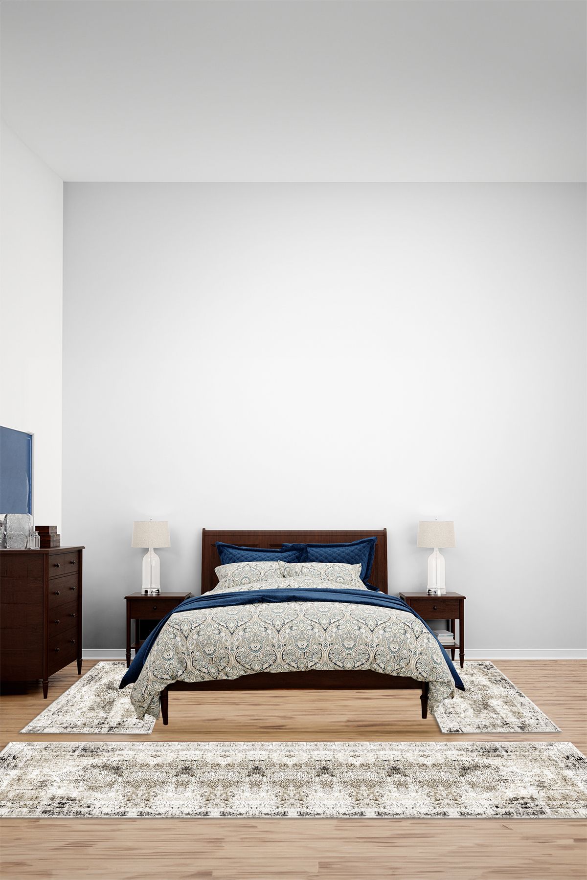 Viyana Home Dijital Kaymaz Klasik Etnik Model Yıkanabilir Üçlü Yatak Odası Halısı, YO-KLASİK-120-KAHVE,