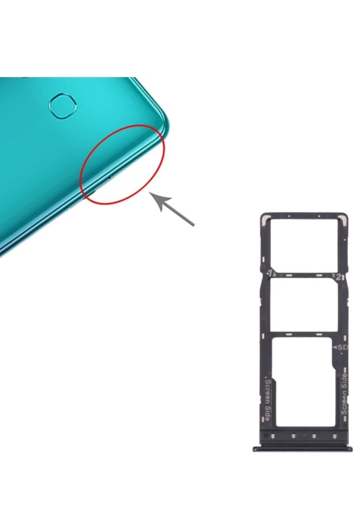 AXYA Infinix Zero 8 X687 Sim Kart Aparatı Sim Tray Siyah