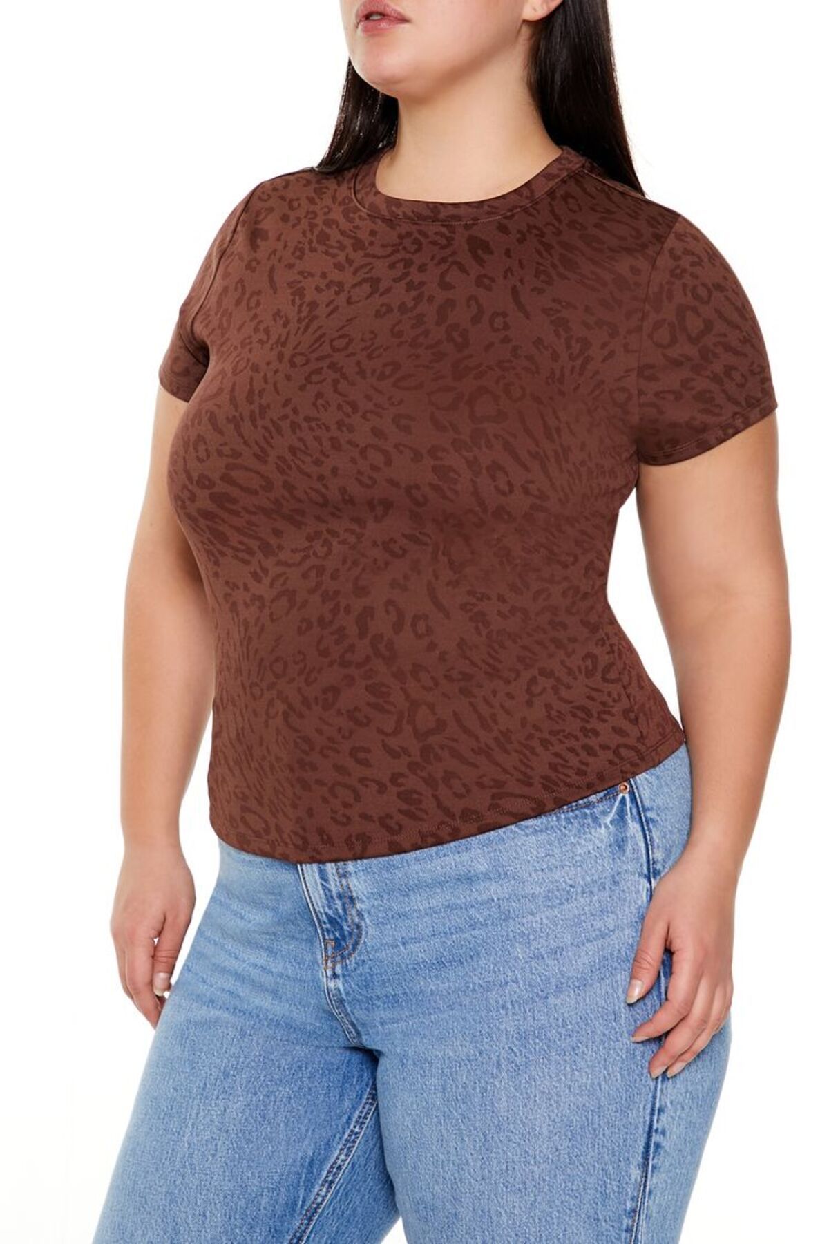 Forever 21 Plus Size Leopar Desenli Tişört