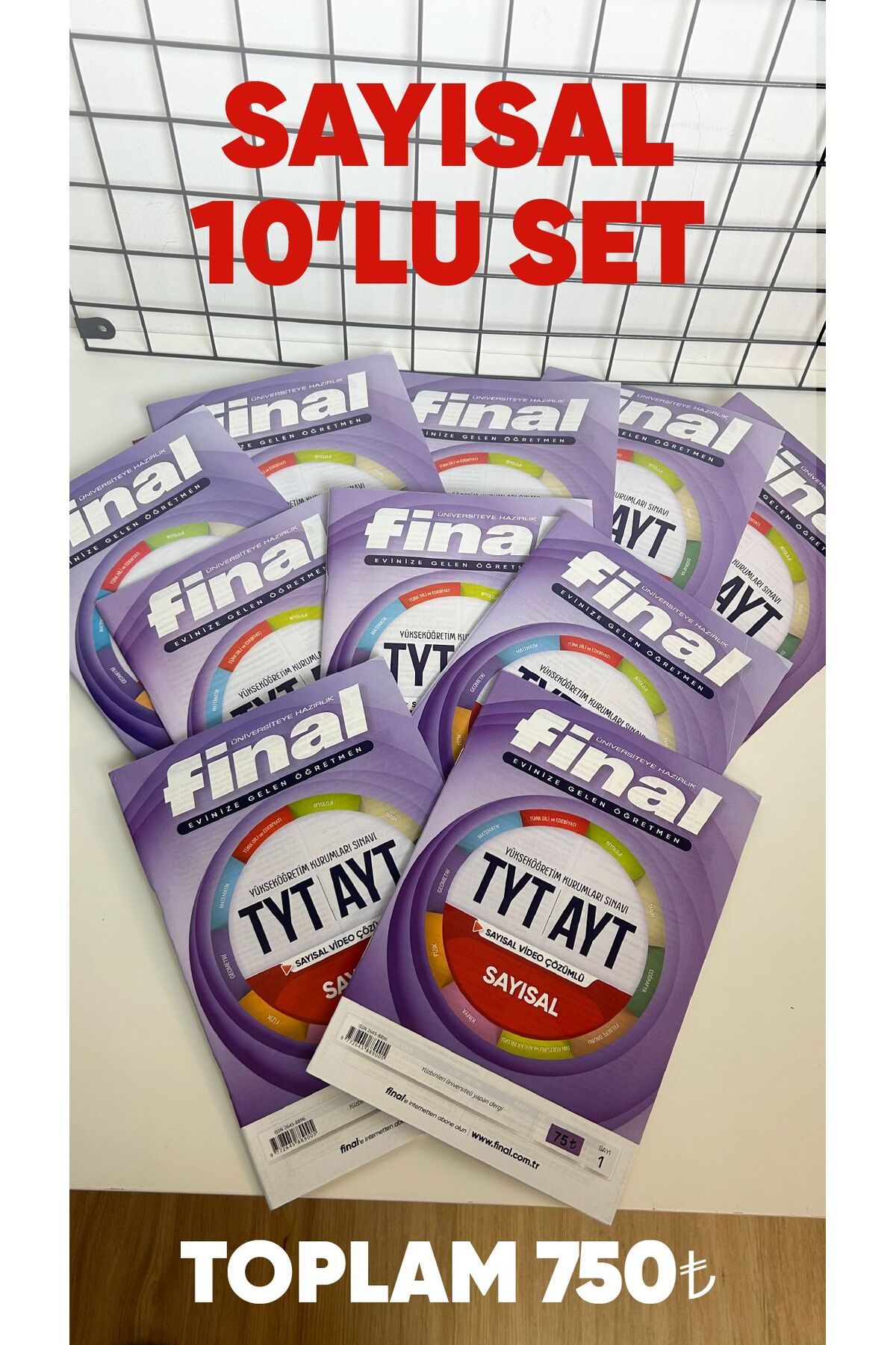 Final Yayınları FİNAL YAYINLARI TYT SAYISAL TÜM DERSLER SORU BANKASI ( 10'Lu Konu Tarama Deneme Testleri)