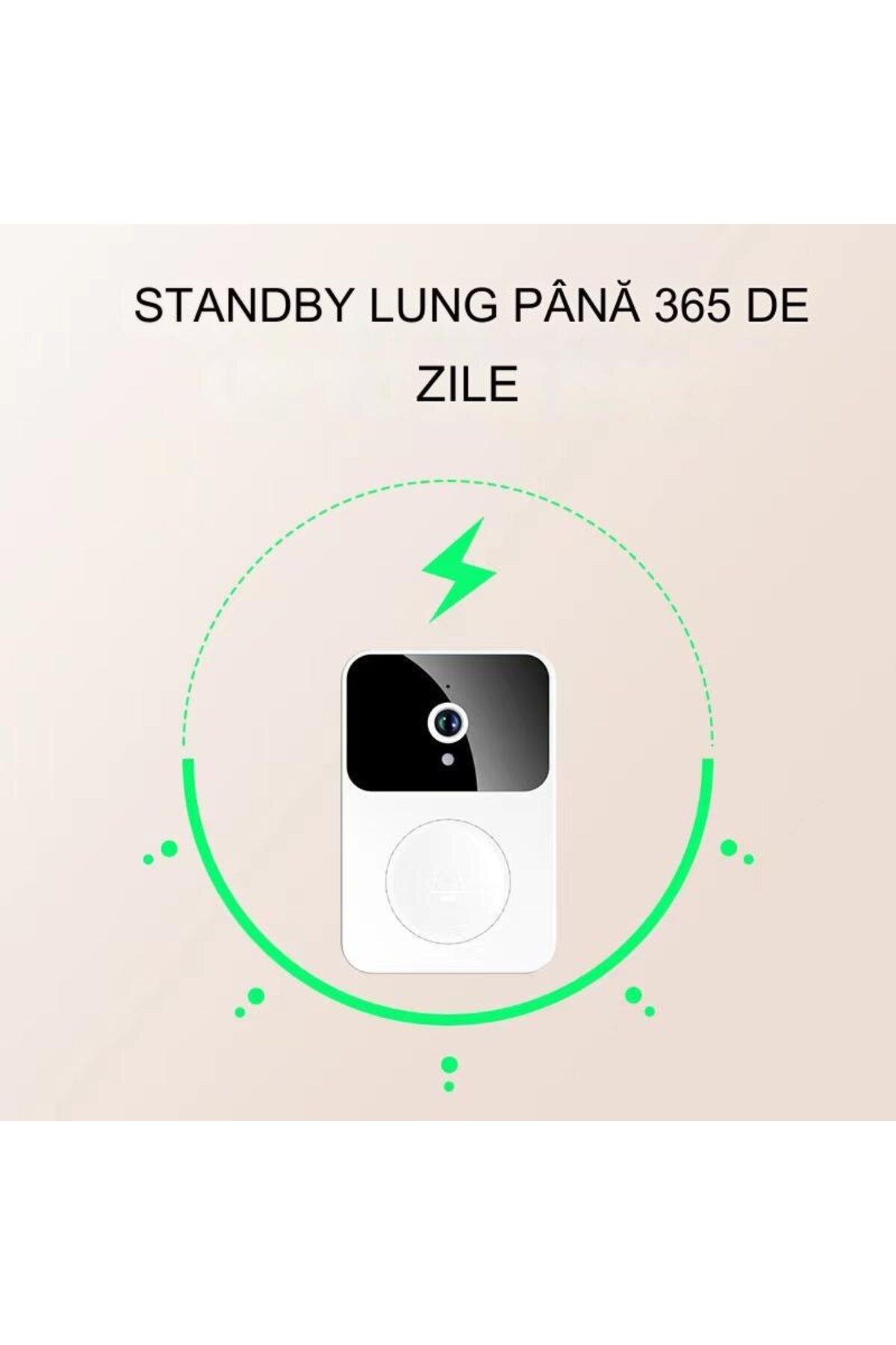 ideal STORE-idealSTORE Doorbell with Wifi Camera and Intercom, Waterproof, Wireless, Infrared Night Vision, 7
