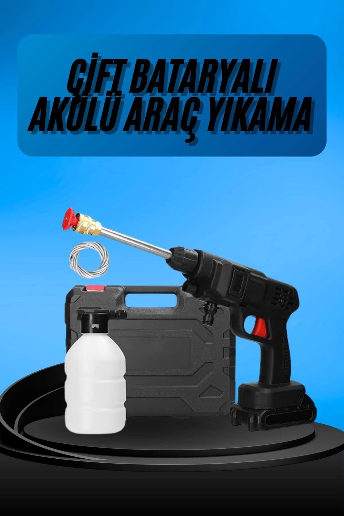Emper Akülü Oto Araç Yıkama Yüksek Basınçlı Araba Yıkama Makinesi Şarjlı