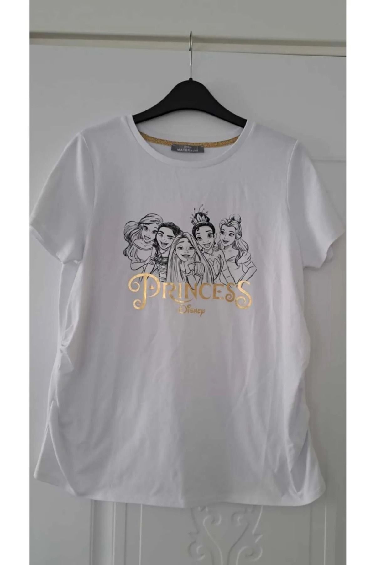 MEGHAN L.A Hamile Önü Baskılı Pamuklu Kumaş Tshirt