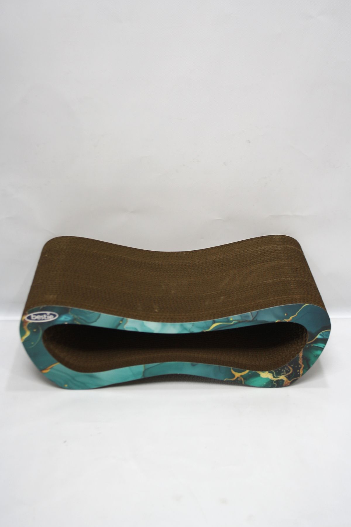 Bestie-Cat Scratching Sofa Cardboard Cat Scratching Horizontal Scratching- Medium (51X24X17 cm)- 3D Emerald Pattern 4