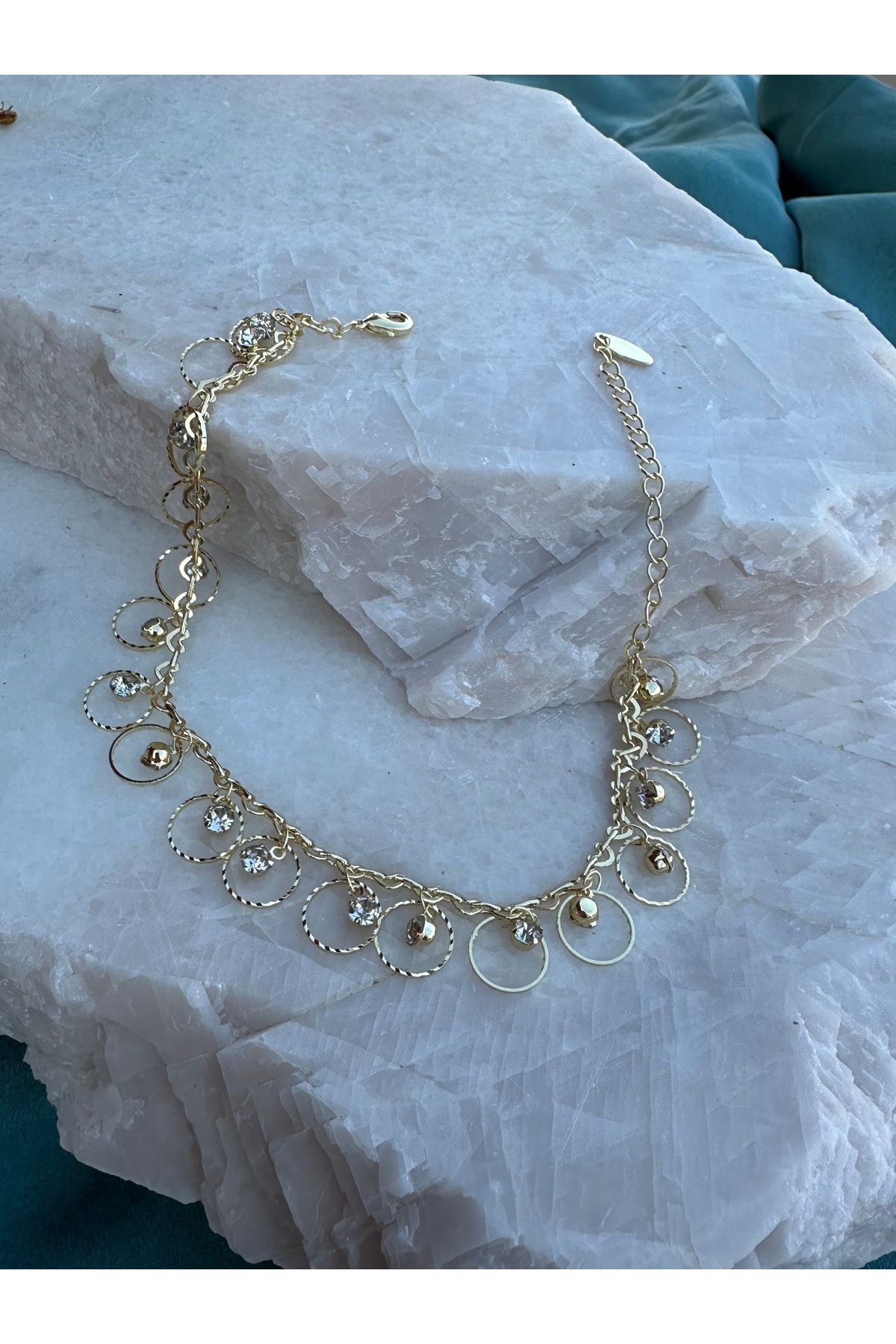 NFS BUTİK Zirkon Taş Oval Charm 316L Çelik YSX Halhal