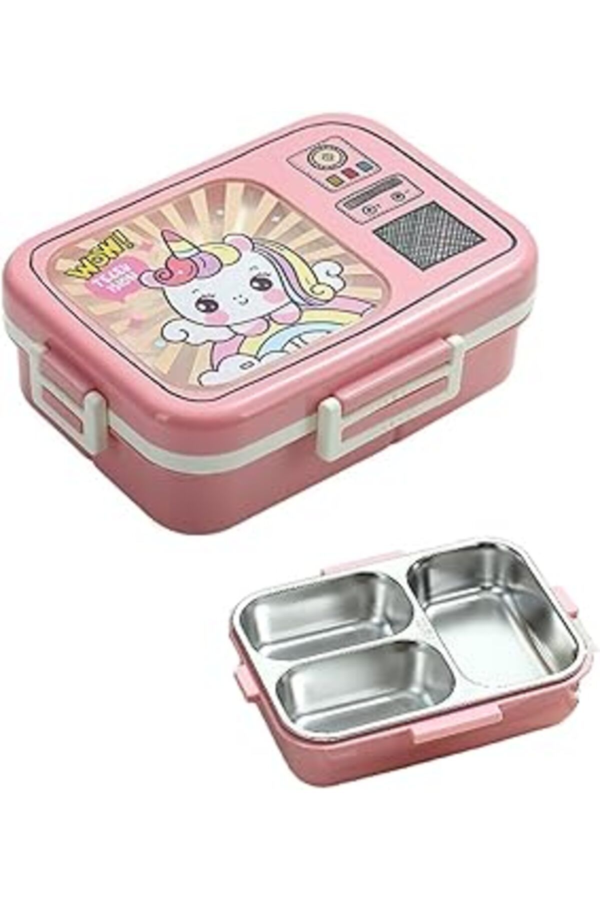 Mu Art Ahşap Vagonlife Lunch Box 820 Ml Tek Kat Üç Bölmeli Sos Kaseli Yeni Nesil Sefer Tası-Fflbox10283