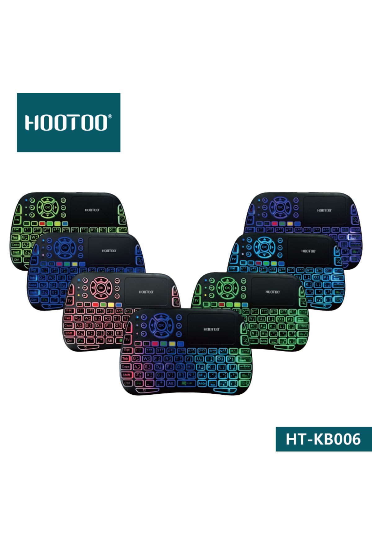 HooToo-Wireless RGB Gaming Keyboard with Built-in Mouse, Supports All Devices, Works in Arabic and English - HT-KB006 3