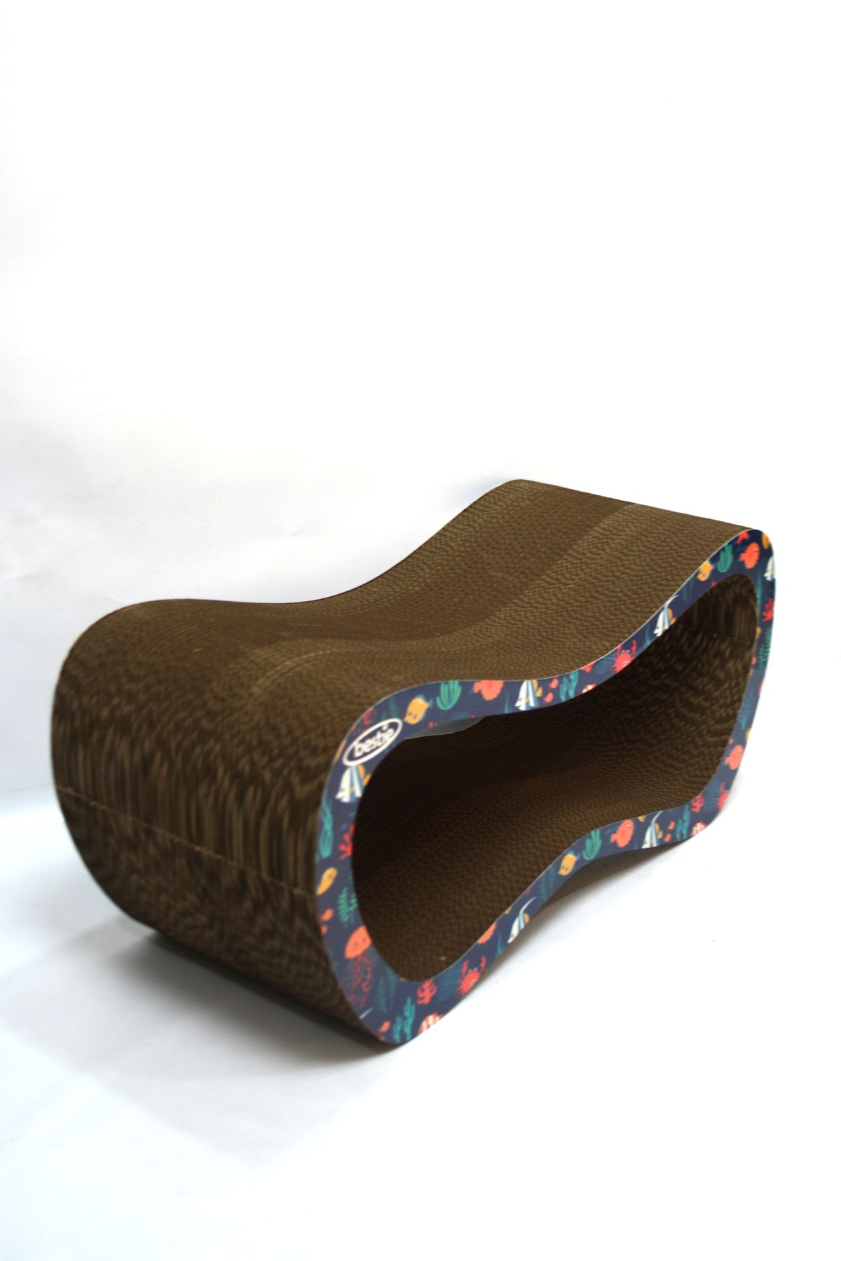 Bestie-Set of 2 - Cat Scratching Sofa Cardboard Cat Scratching Horizontal Scratching - Fish Pattern 3