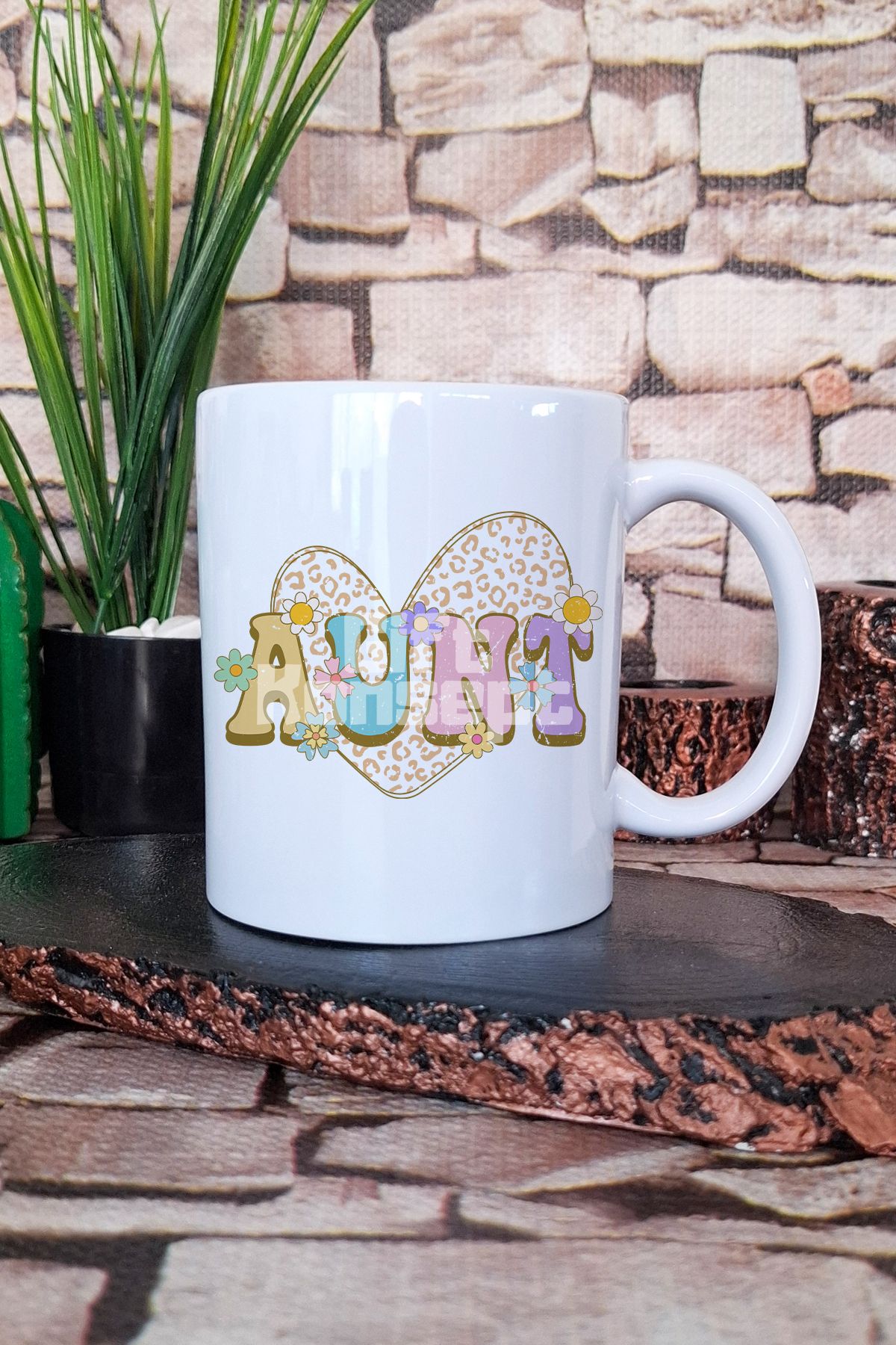 giftkonsept Aunt Retro Vintage Tarz Hala Teyze Hediyelik Baskılı Çay Kahve Sunum Kupa Bardak