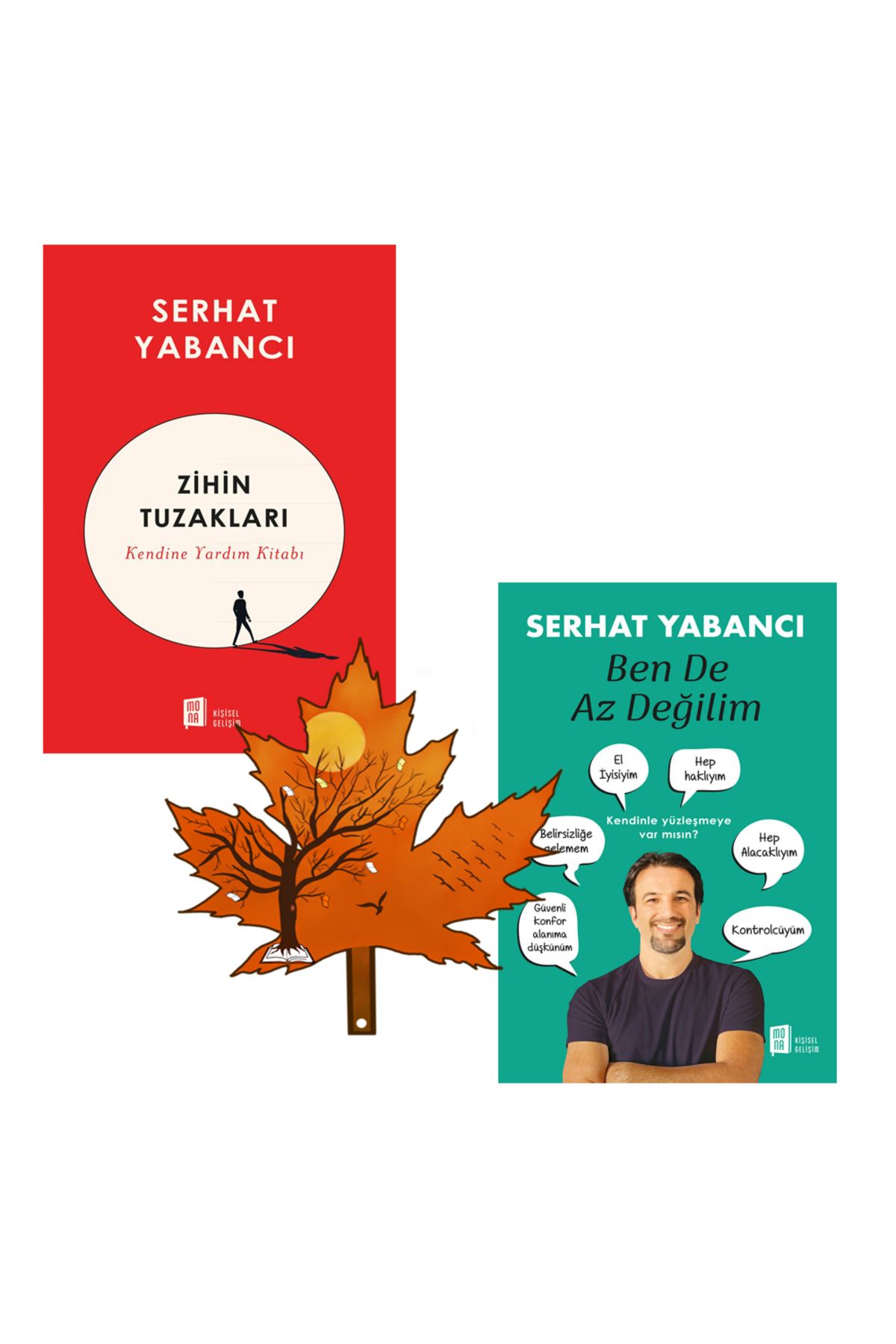 Mona Kitap serhat yabancı - zihin tuzakları - bende az değilim - 2 kitap ve kitap ayracı